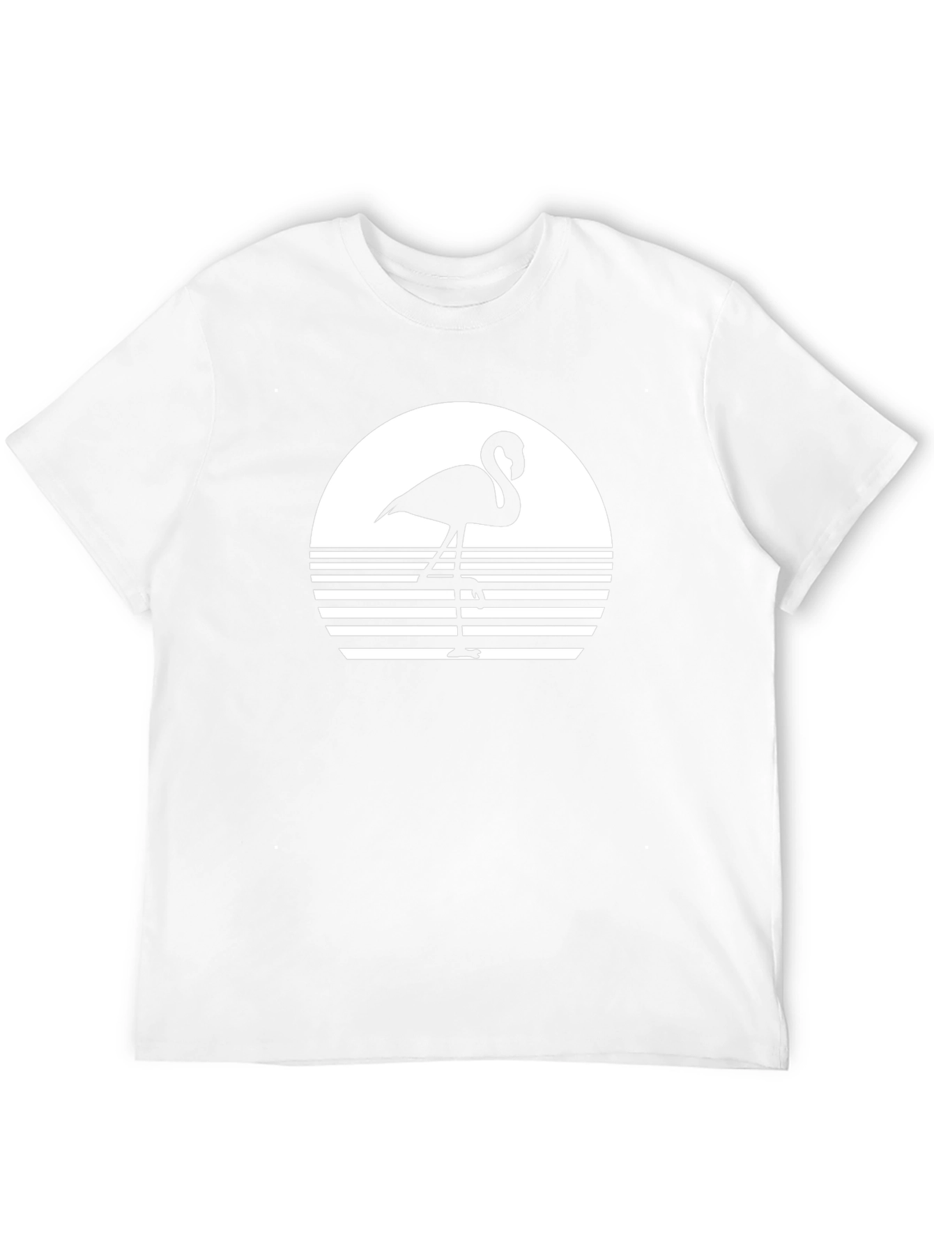 Retro Flamingo Graphic Tee - Black Cotton Comfort