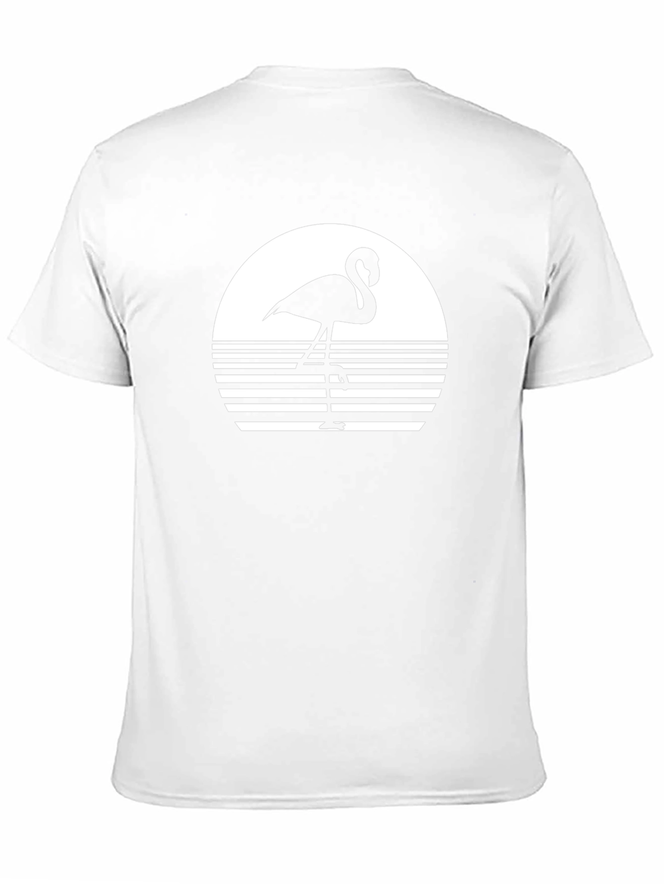 Retro Flamingo Graphic Tee - Black Cotton Comfort