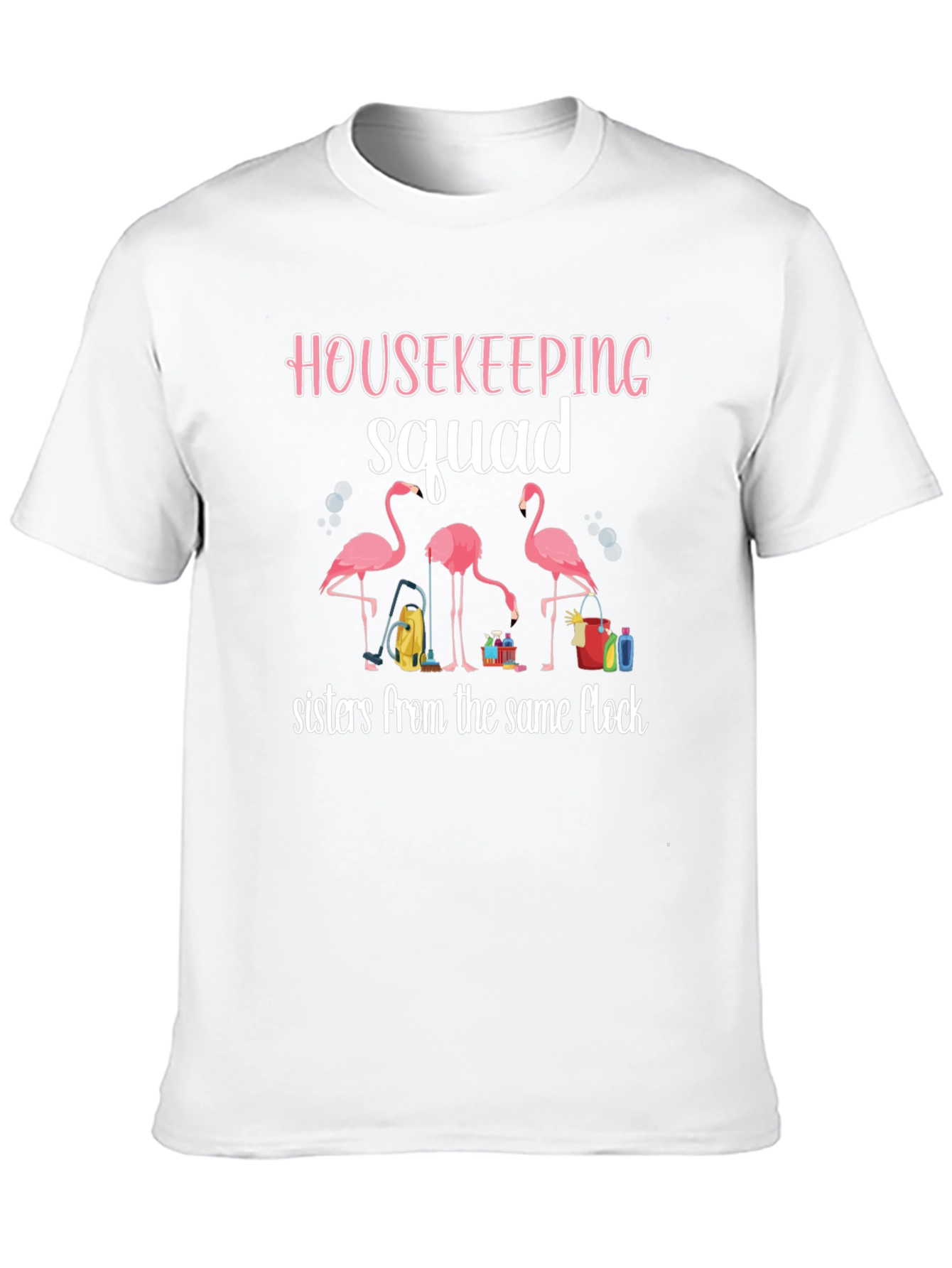 Housekeeping Squad Flamingo Graphic T-Shirt