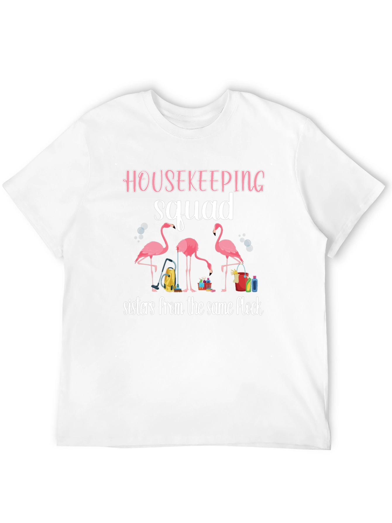 Housekeeping Squad Flamingo Graphic T-Shirt