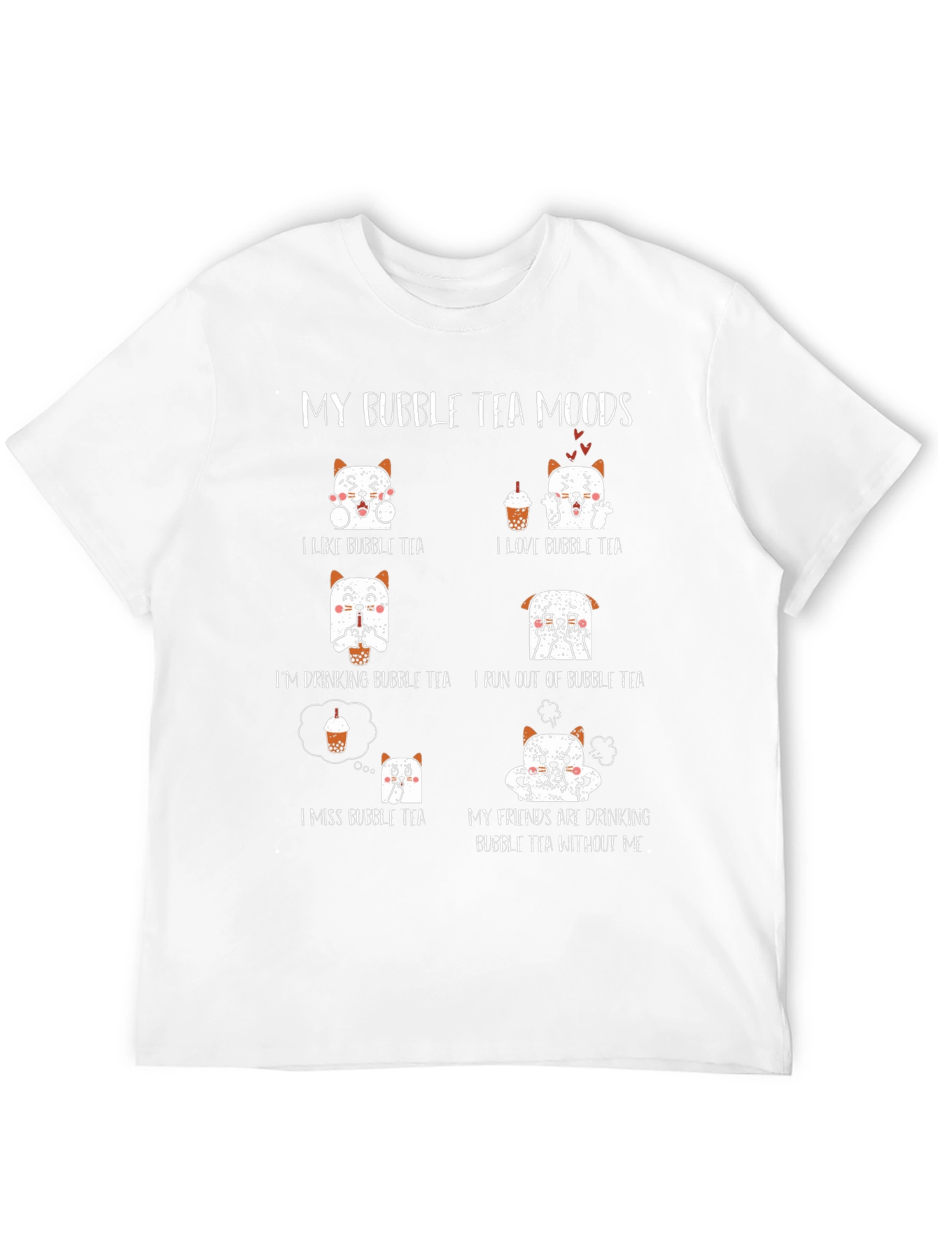Bubble Tea Moods T-Shirt - Cute Graphic Tee
