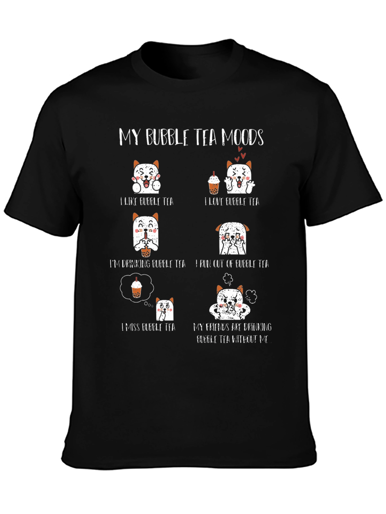 Bubble Tea Moods T-Shirt - Cute Graphic Tee