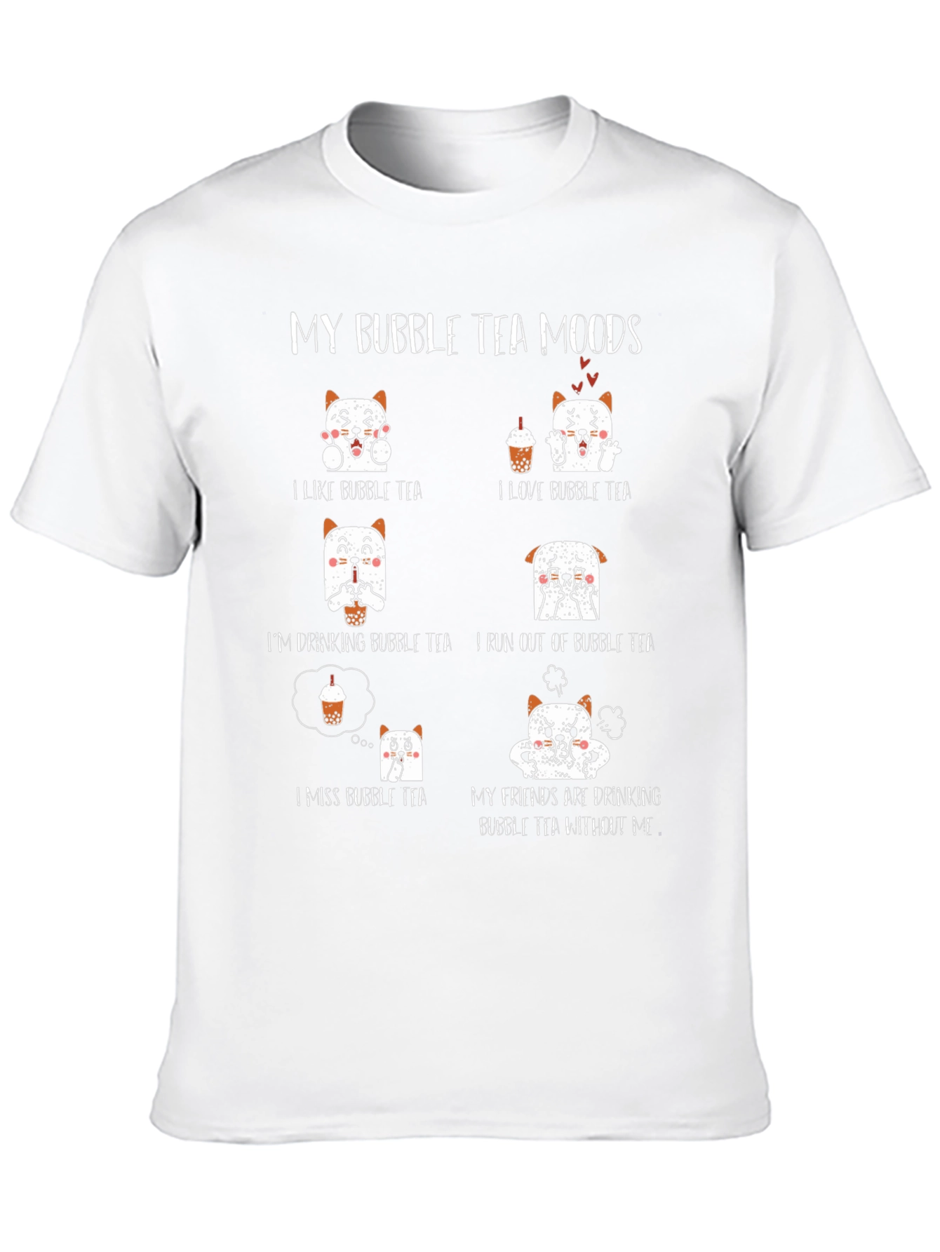 Bubble Tea Moods T-Shirt - Cute Graphic Tee