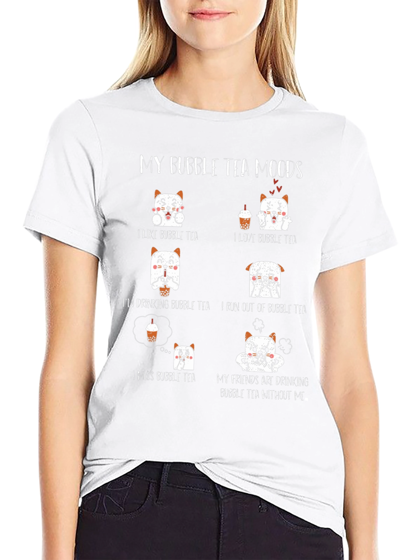 Bubble Tea Moods T-Shirt - Cute Graphic Tee