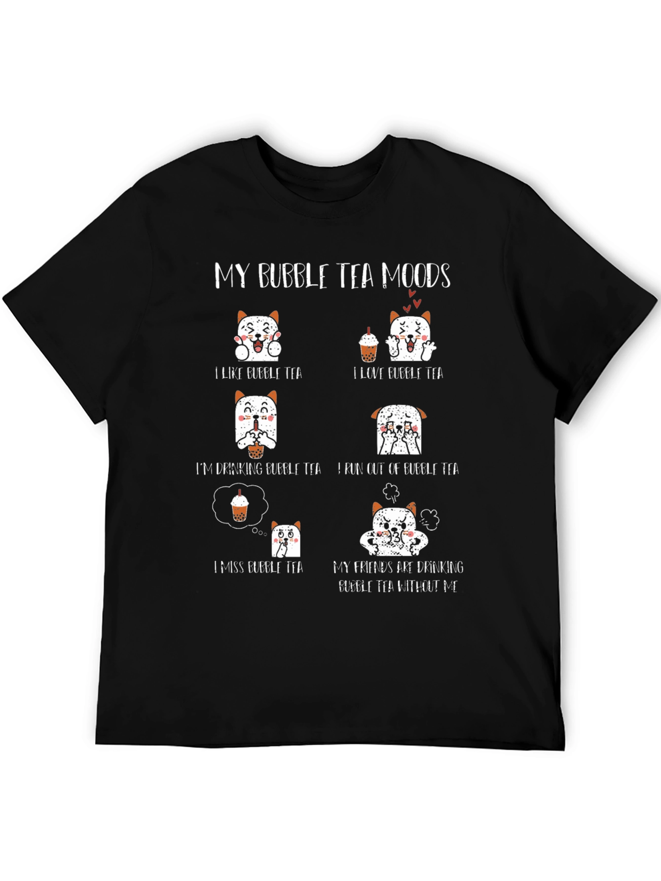 Bubble Tea Moods T-Shirt - Cute Graphic Tee