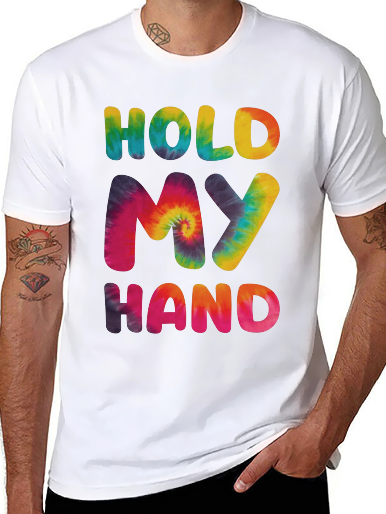 Tie-Dye Hold My Hand Graphic Tee