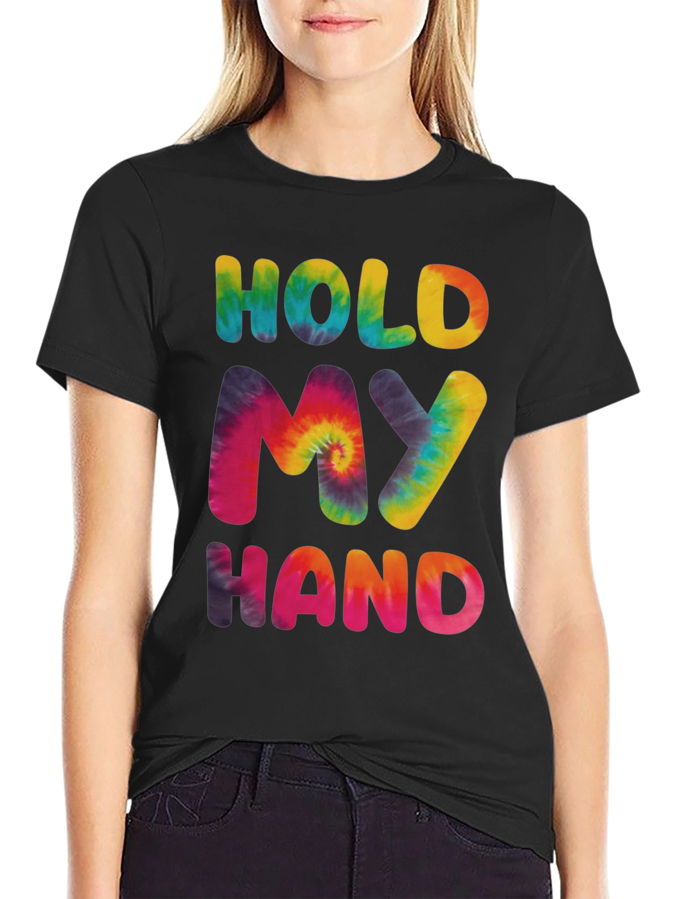 Tie-Dye Hold My Hand Graphic Tee