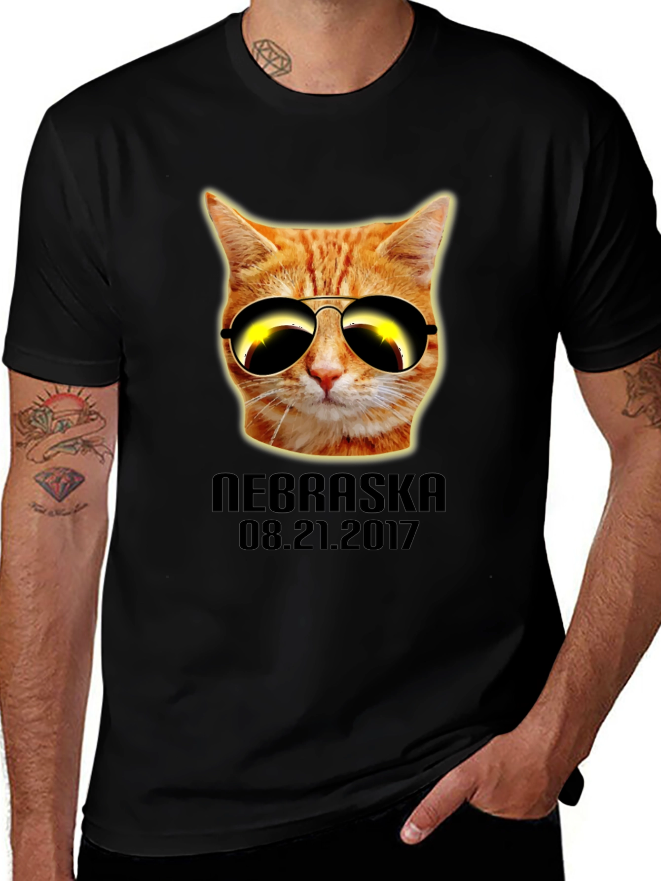 Cool Cat Eclipse T-Shirt - Nebraska 2017