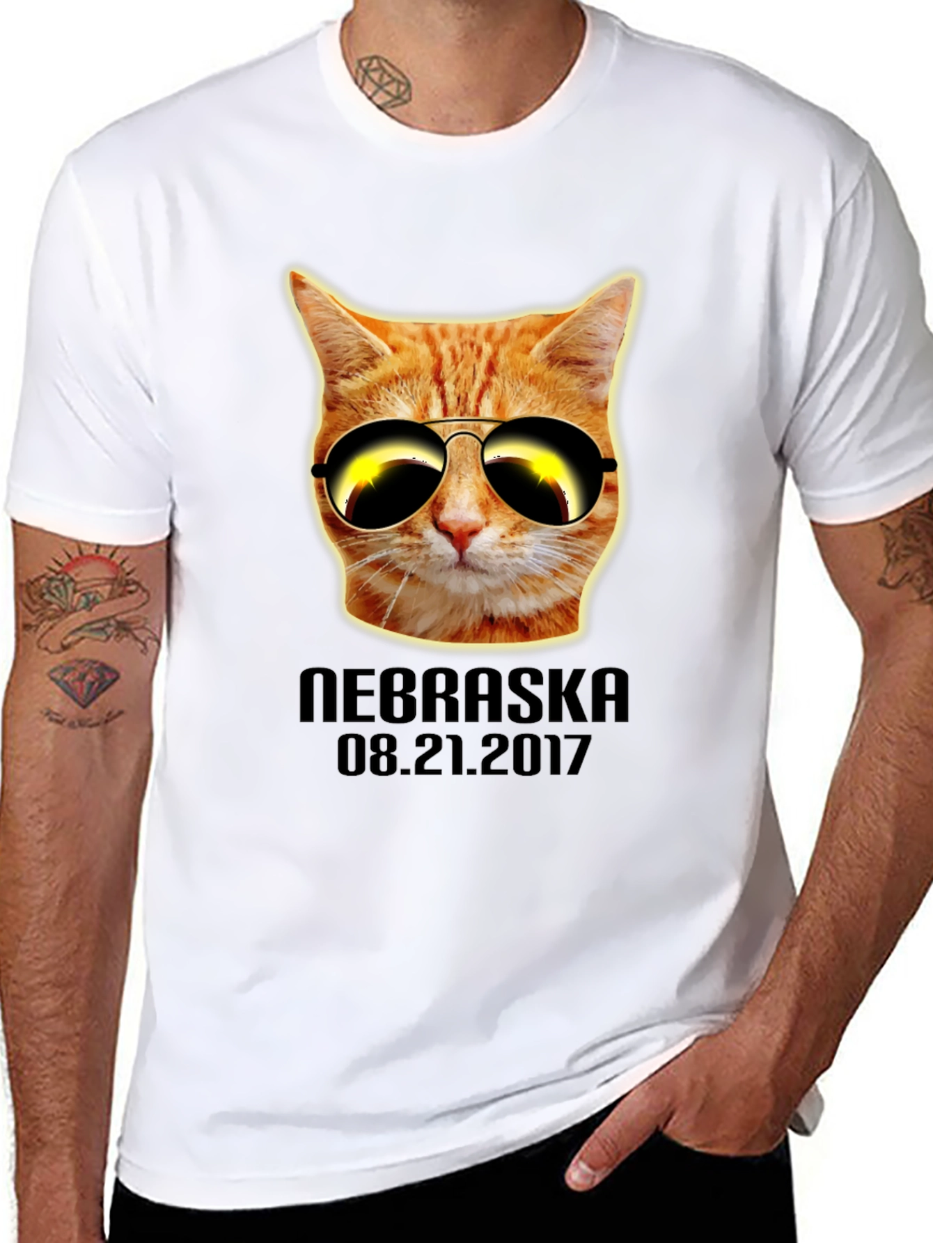 Cool Cat Eclipse T-Shirt - Nebraska 2017