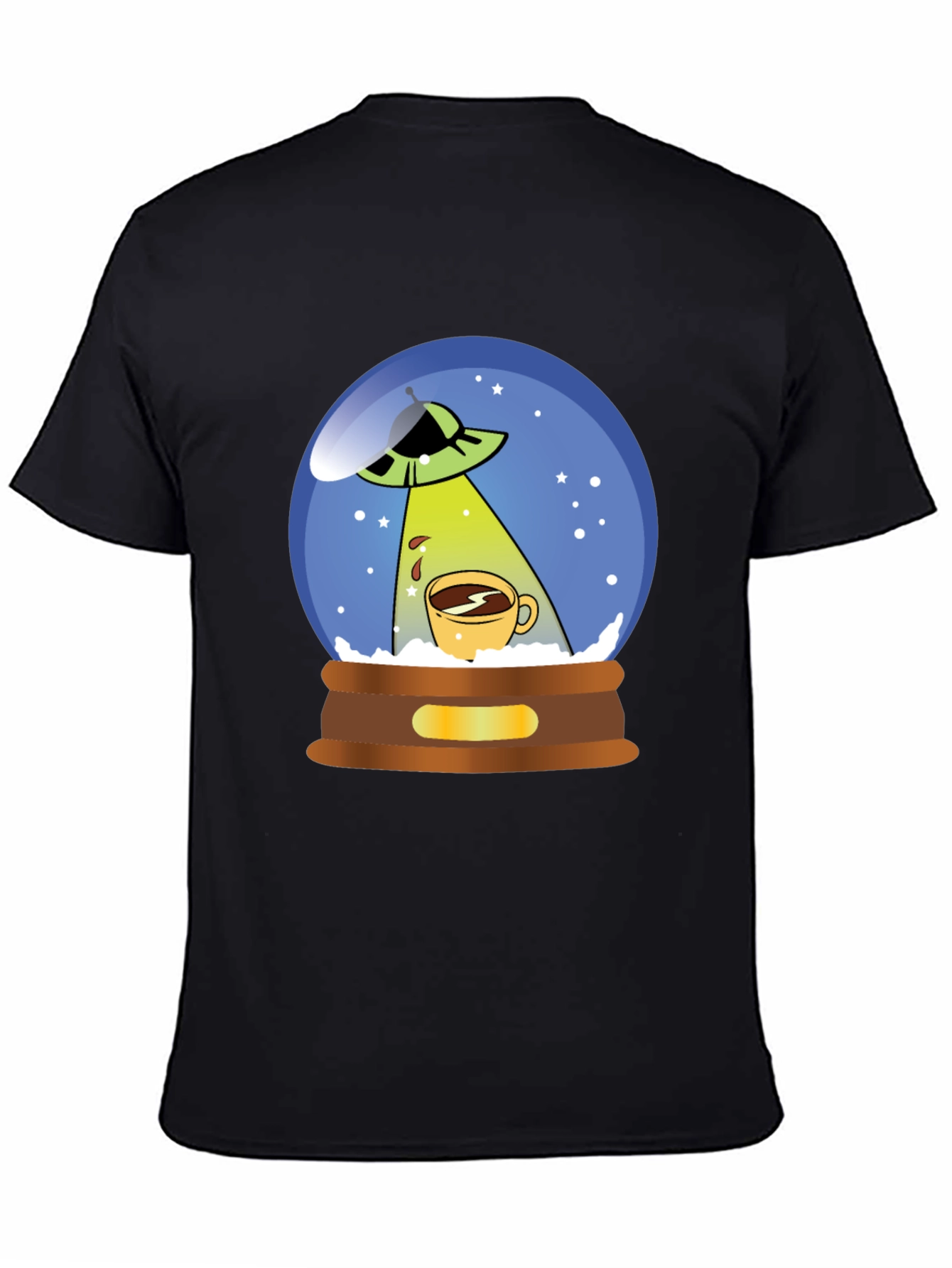 UFO Coffee Abduction T-Shirt - Novelty Graphic Tee