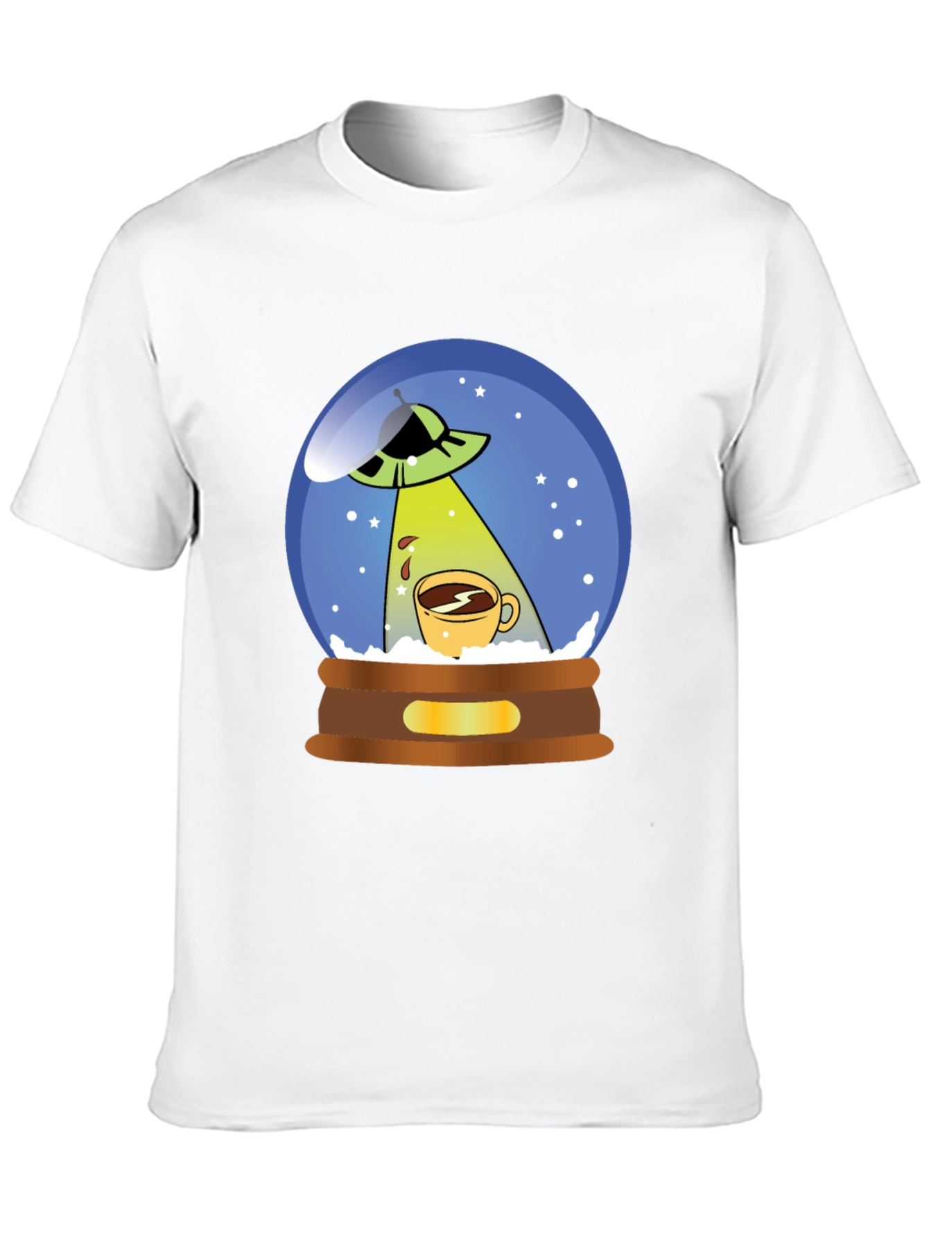 UFO Coffee Abduction T-Shirt - Novelty Graphic Tee