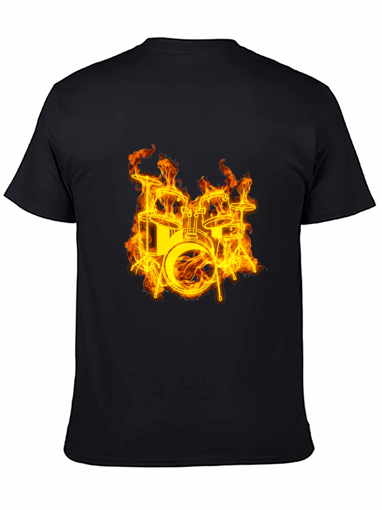 Flaming Drums Black T-Shirt
