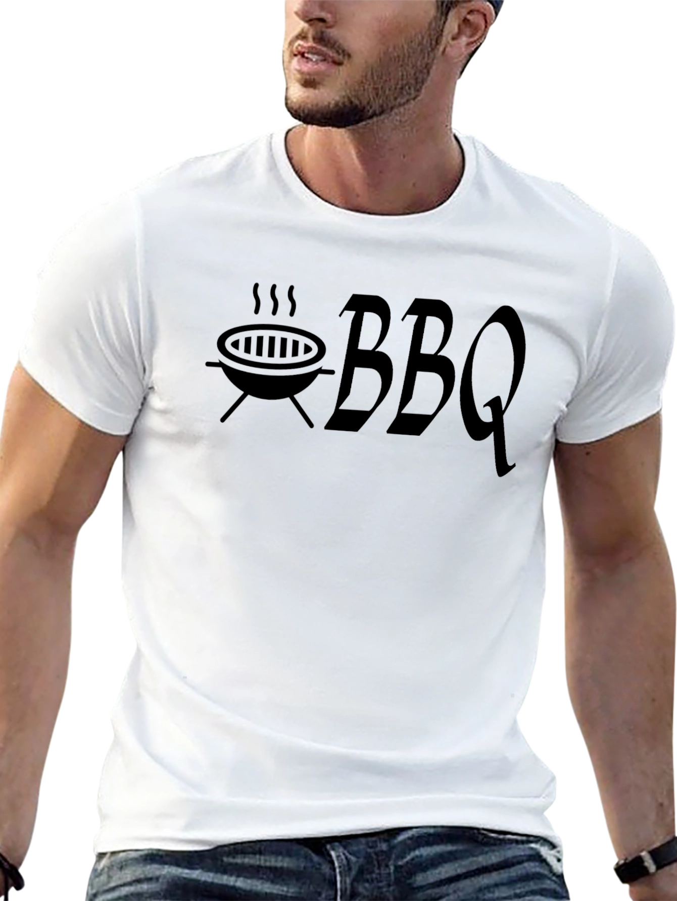 BBQ Grill T-Shirt - Black Cotton Graphic Tee