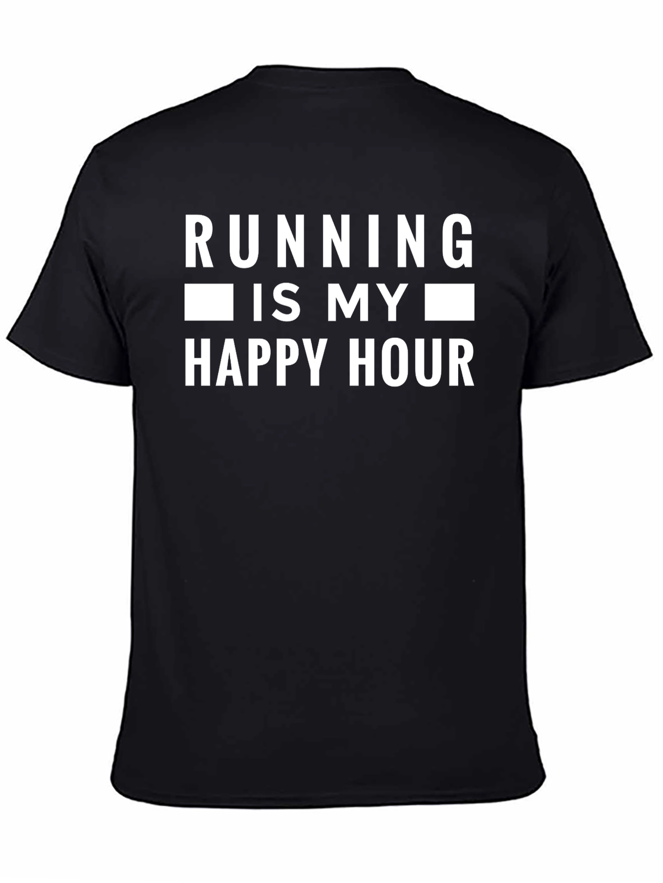 Running is My Happy Hour Black T-Shirt