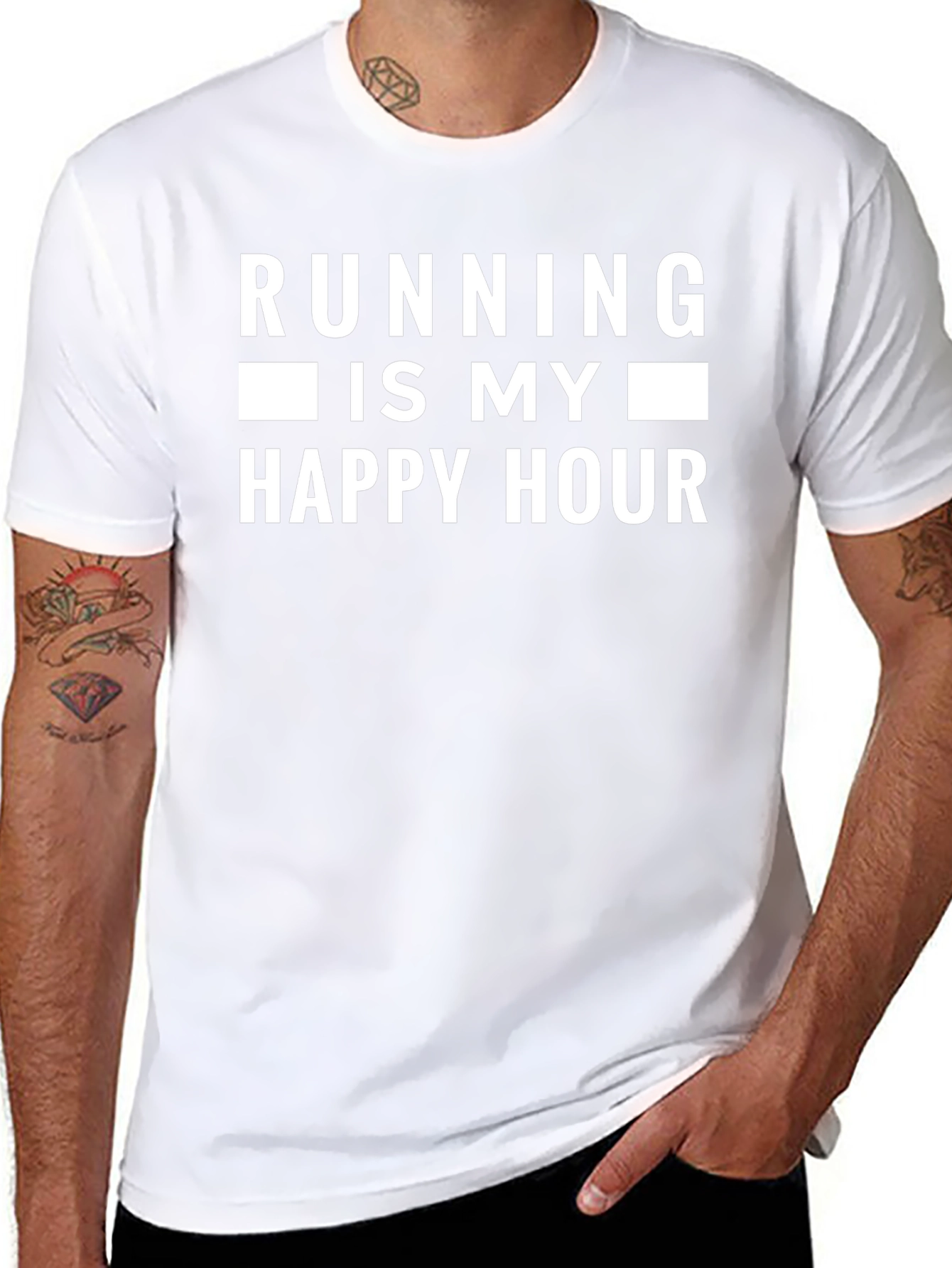 Running is My Happy Hour Black T-Shirt