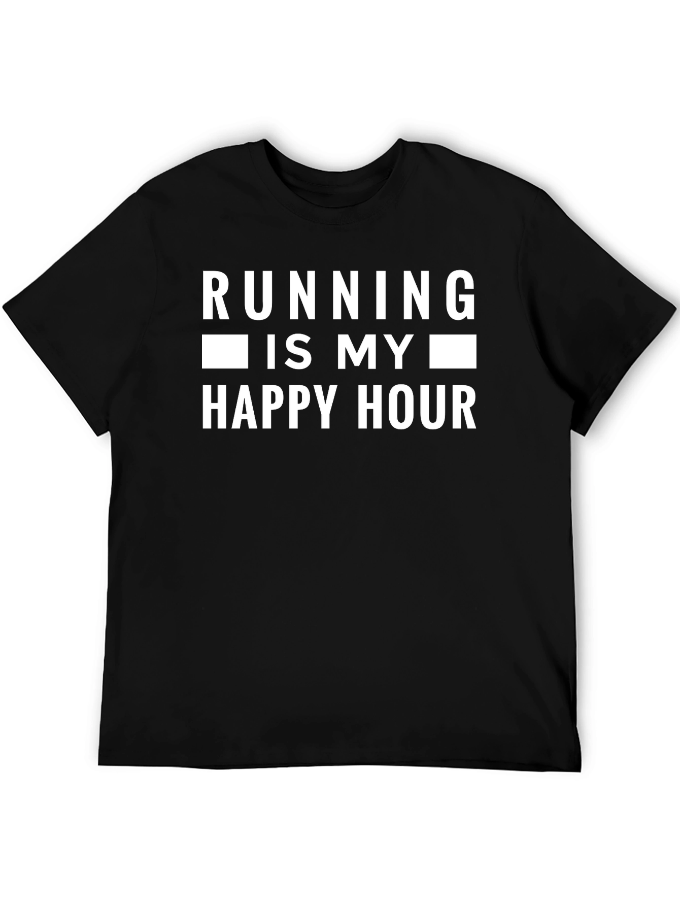 Running is My Happy Hour Black T-Shirt
