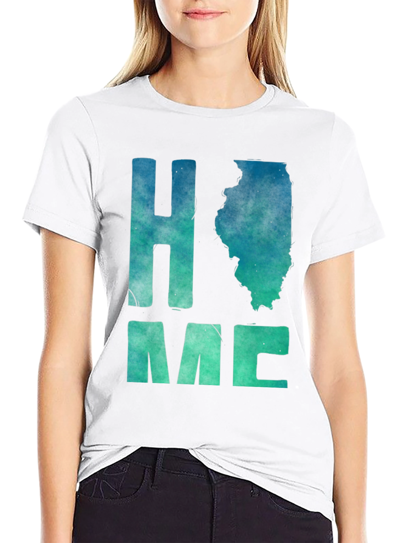 Home State Illinois Graphic Tee - Black