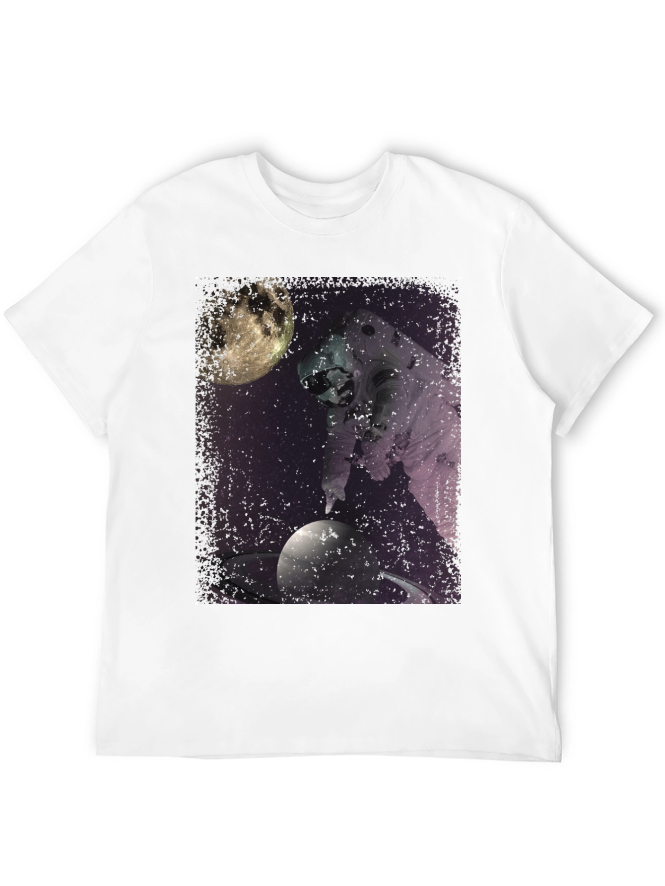Astronaut Space Saturn Graphic T-Shirt