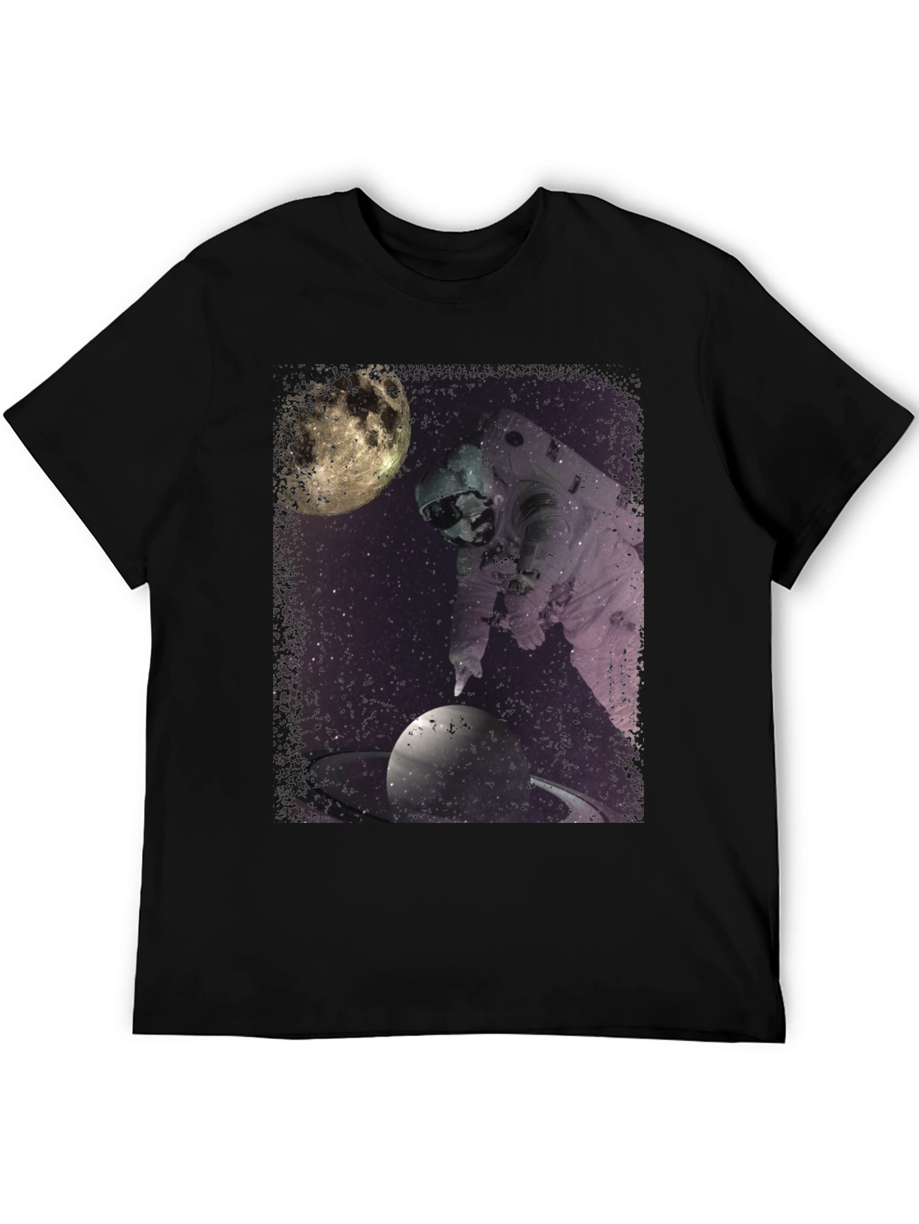 Astronaut Space Saturn Graphic T-Shirt
