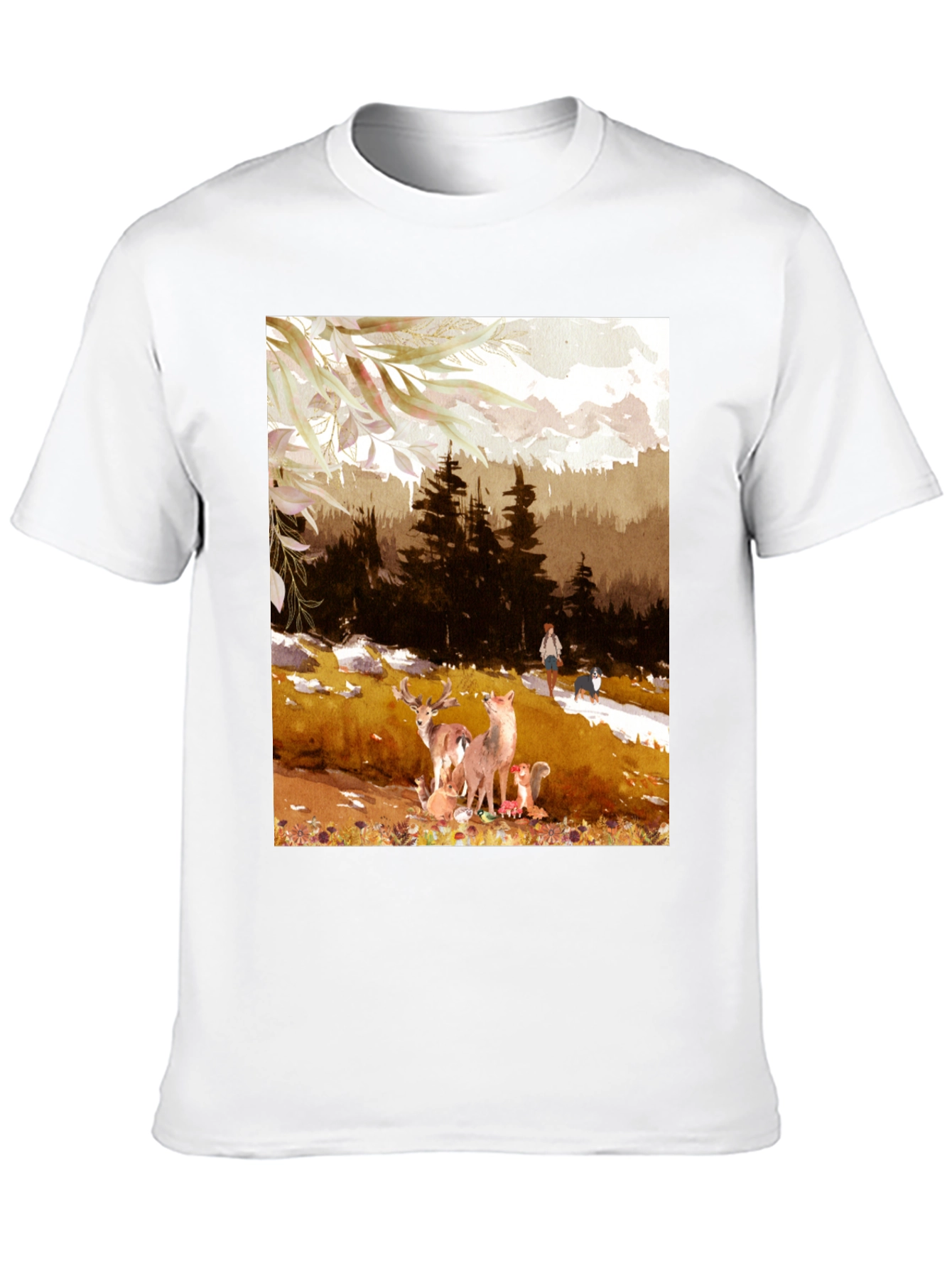 Nature Scene Graphic Tee - Black