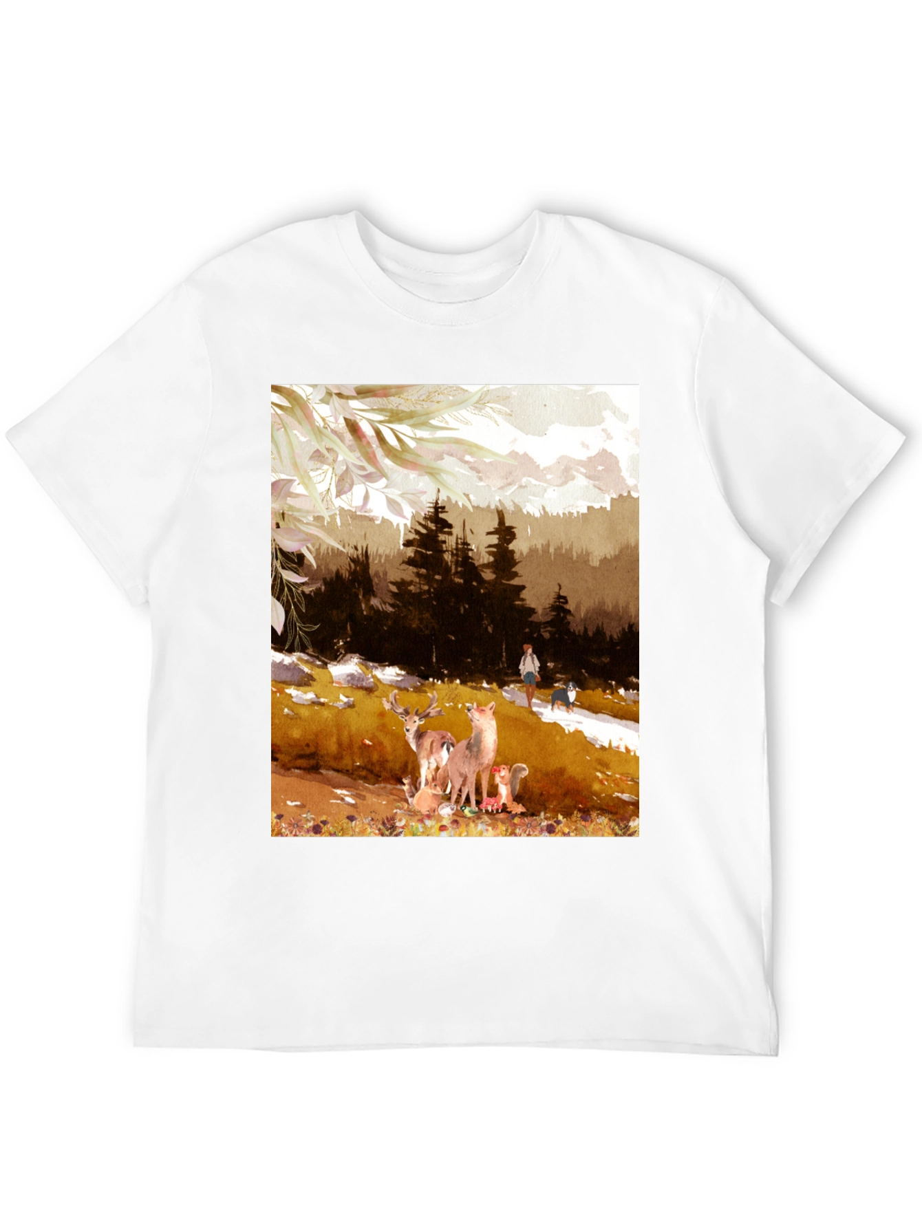 Nature Scene Graphic Tee - Black