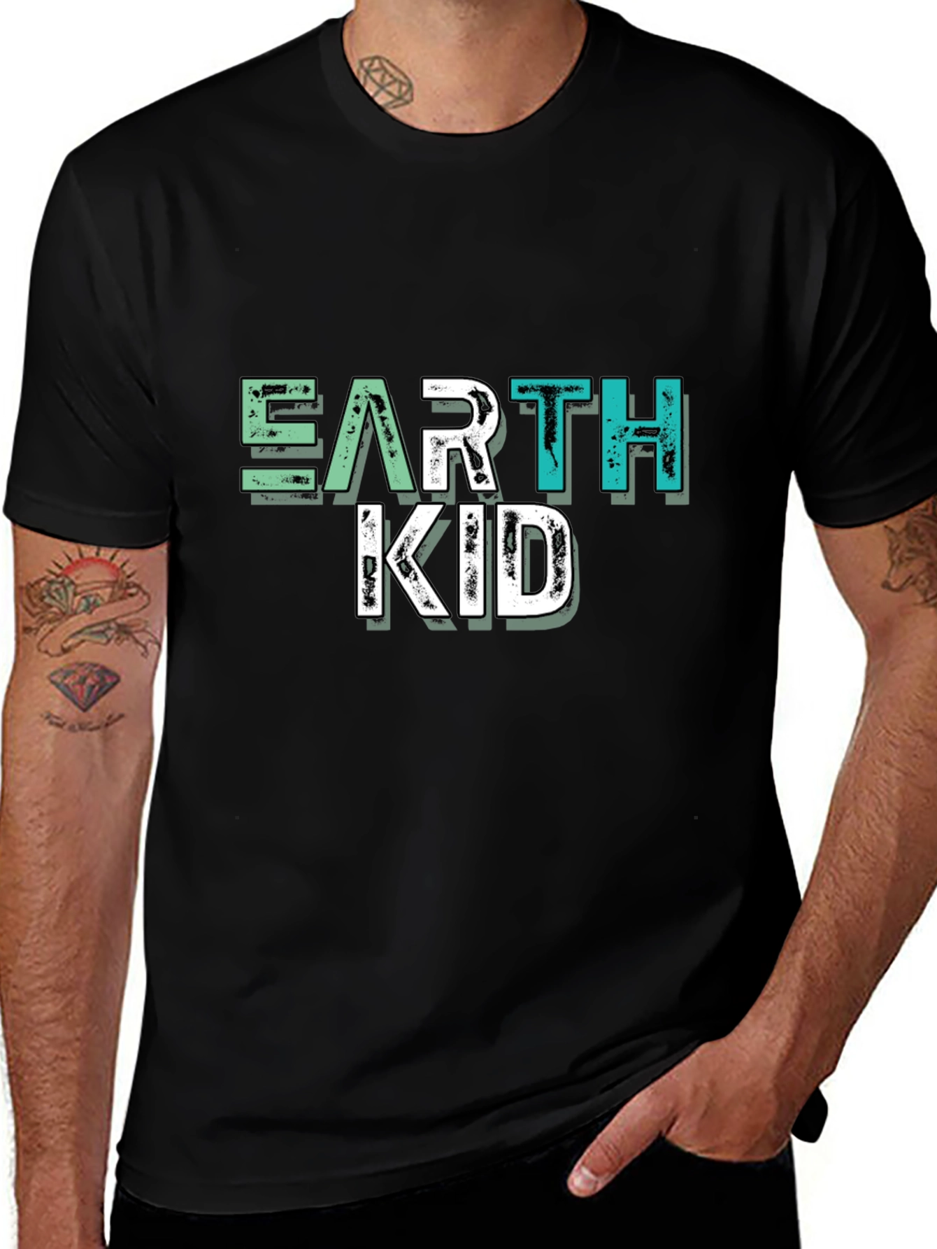 Earth Kid Graphic T-Shirt - Black