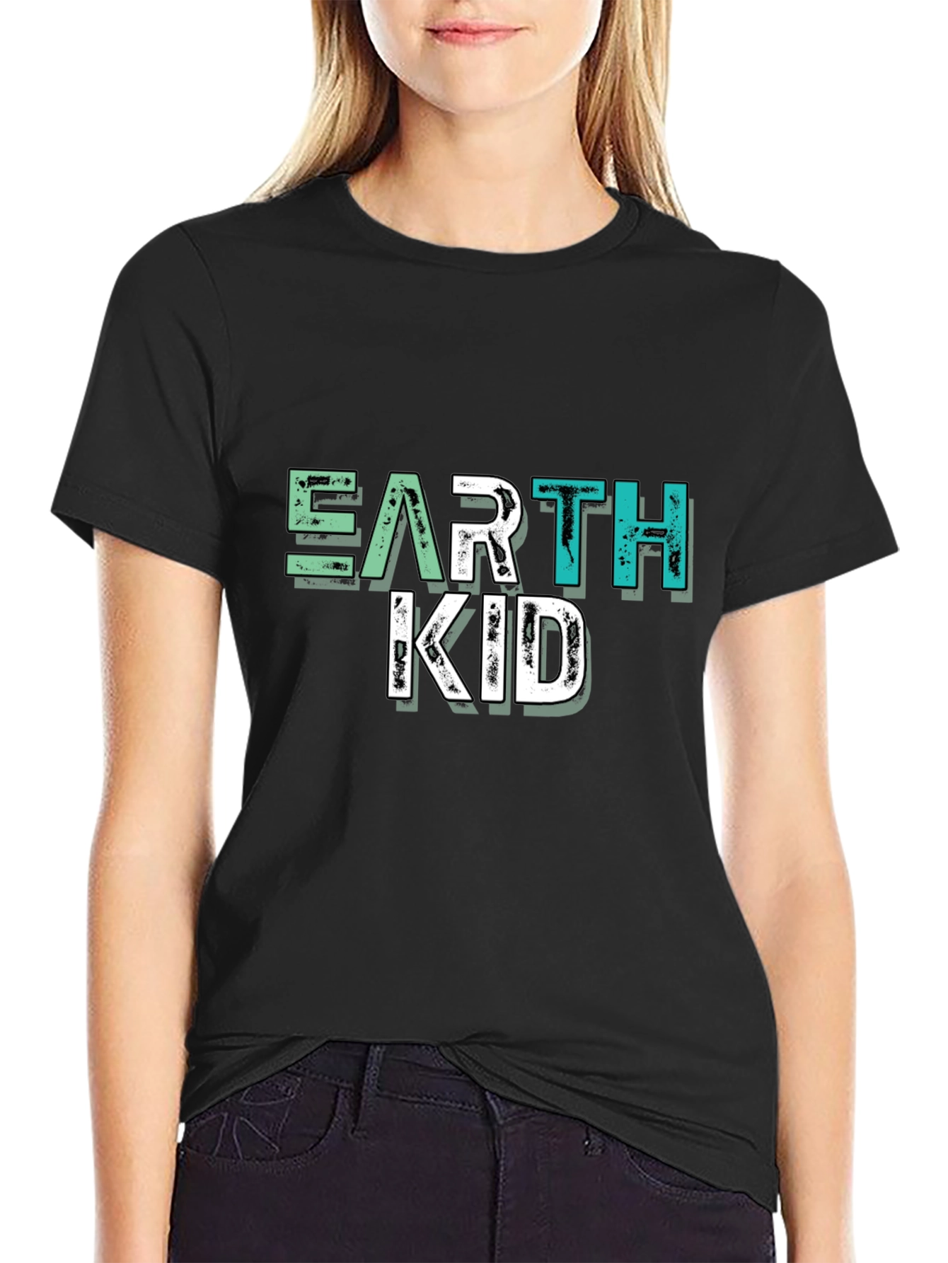 Earth Kid Graphic T-Shirt - Black