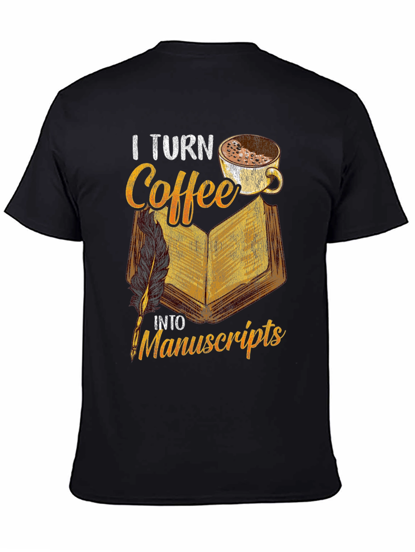 Coffee & Manuscripts Graphic Tee - Writers Essential