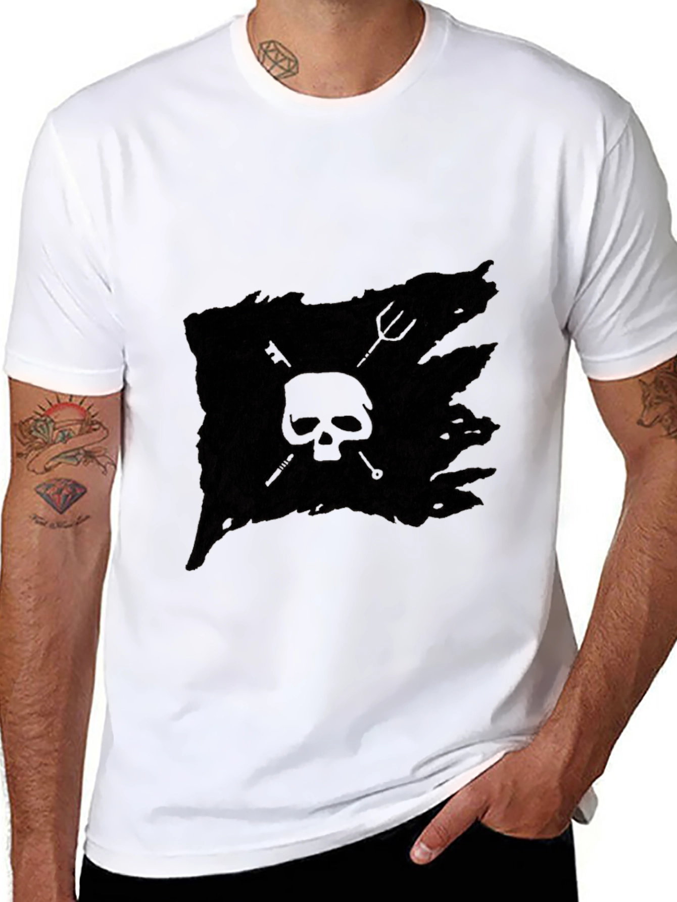 Black Pirate Flag Skull T-Shirt