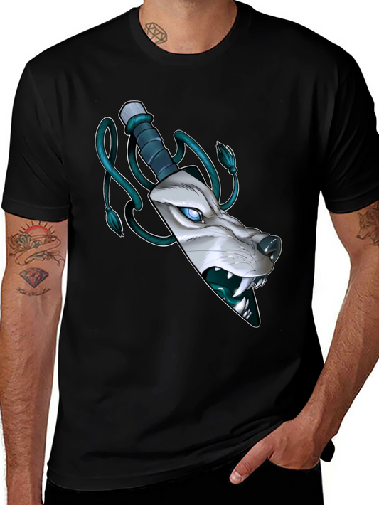 Wolf Knife Graphic Tee - Mens Black T-Shirt