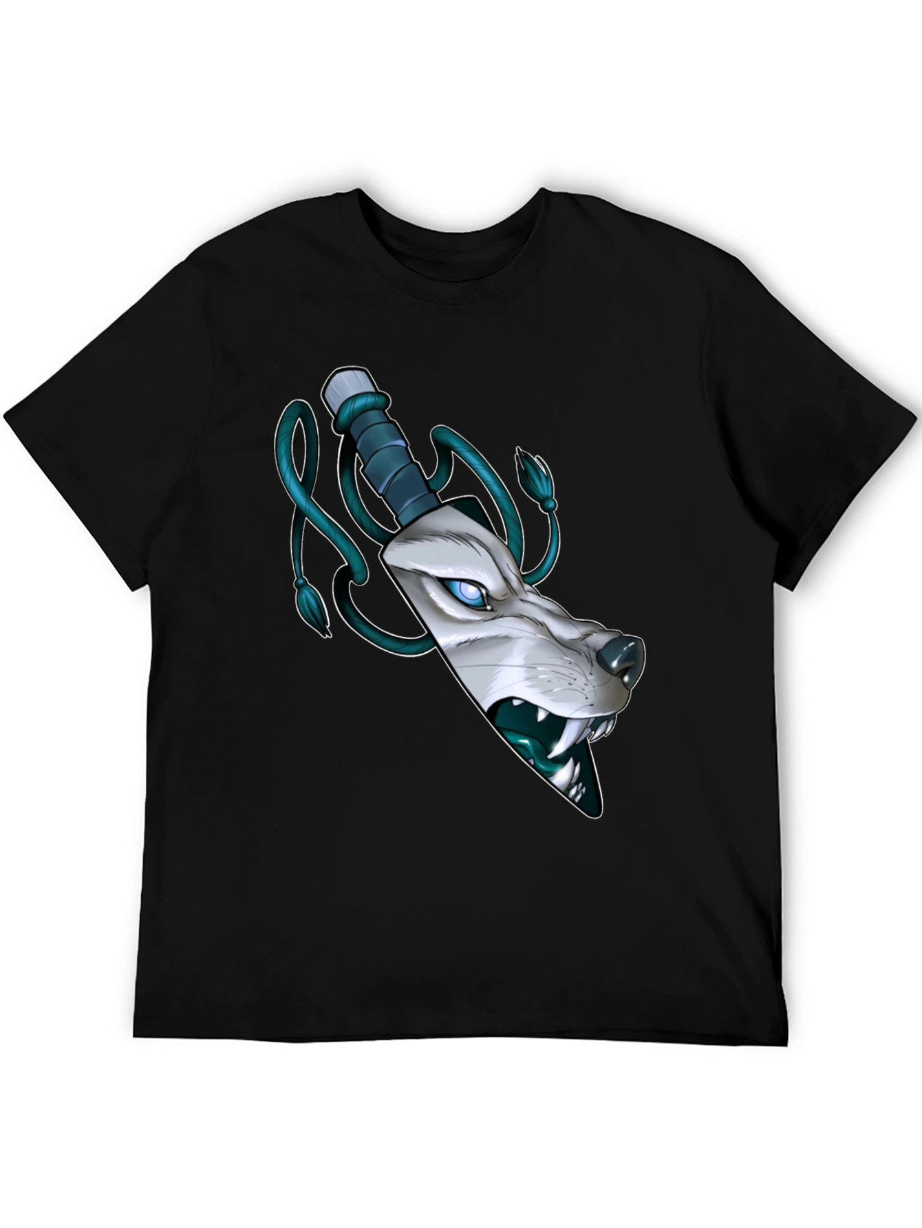 Wolf Knife Graphic Tee - Mens Black T-Shirt