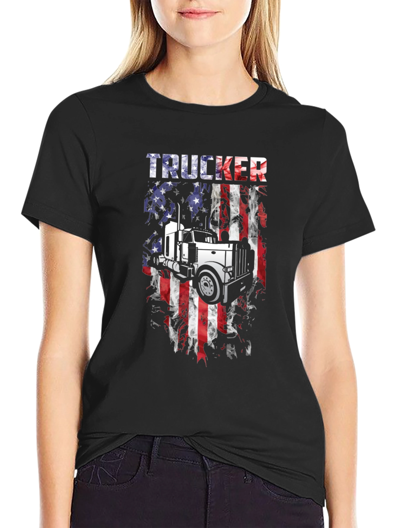 Trucker USA Flag Graphic Tee - Mens
