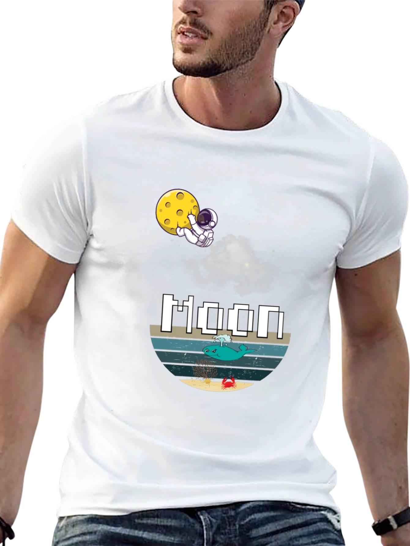 Astronaut Moon Graphic T-Shirt