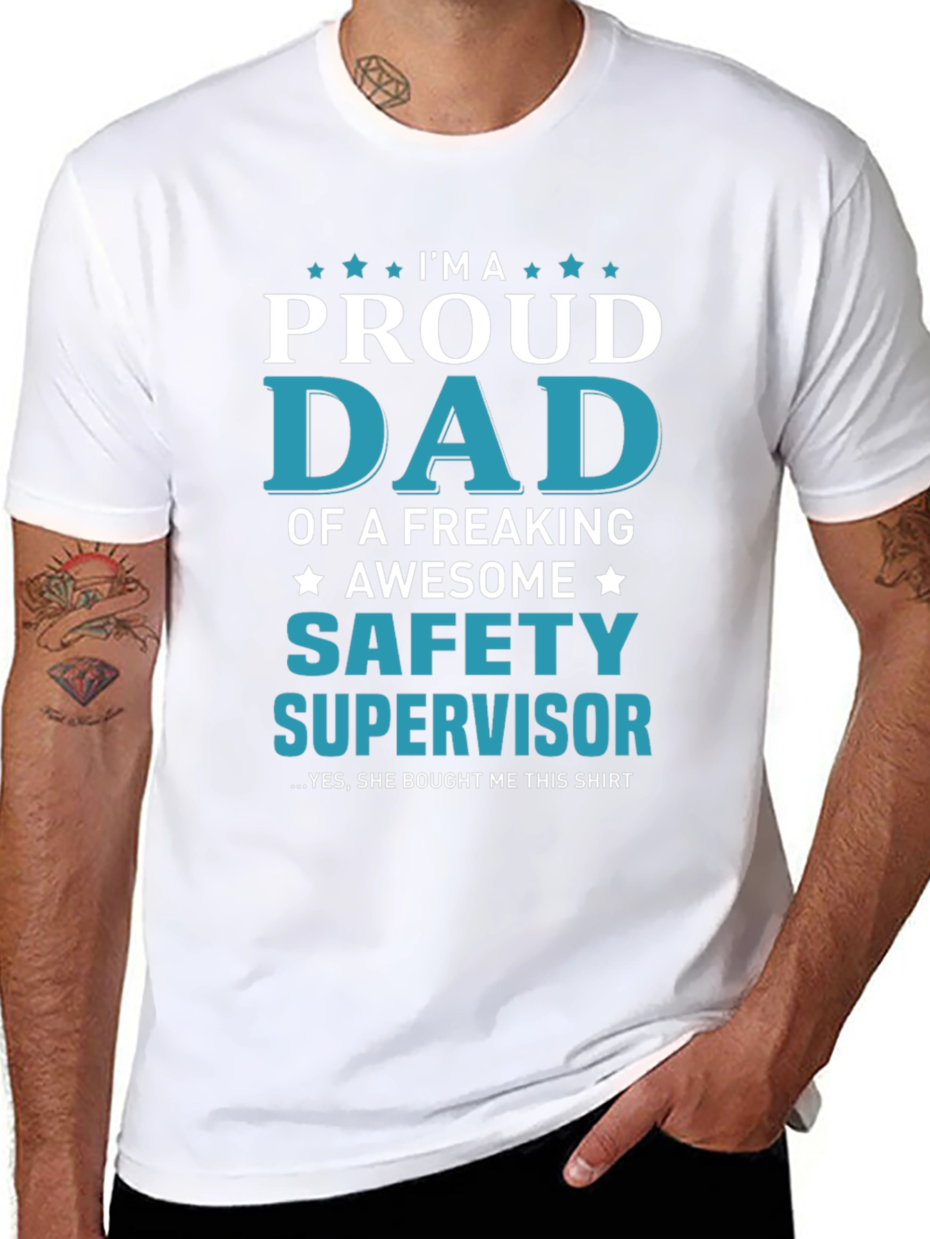 Proud Dad Safety Supervisor Graphic T-Shirt