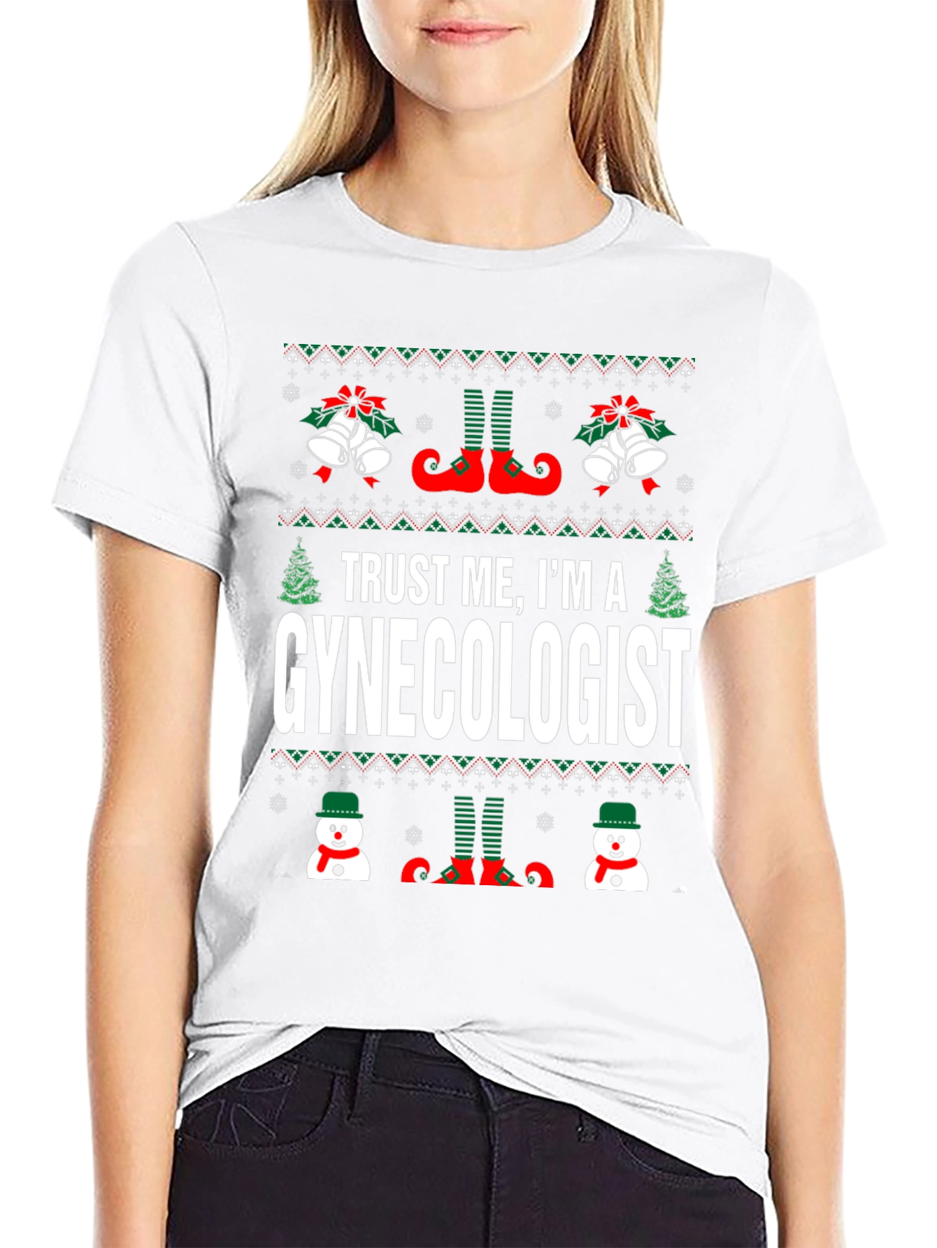 Trust Me Im A Gynecologist Ugly Christmas Sweater T-Shirt