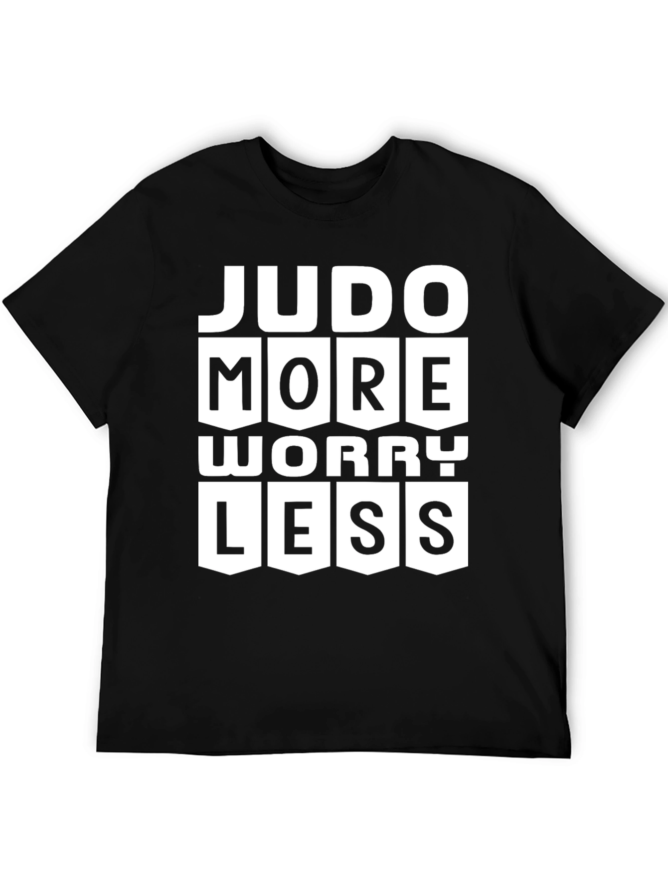 Judo More Worry Less Black Graphic T-Shirt