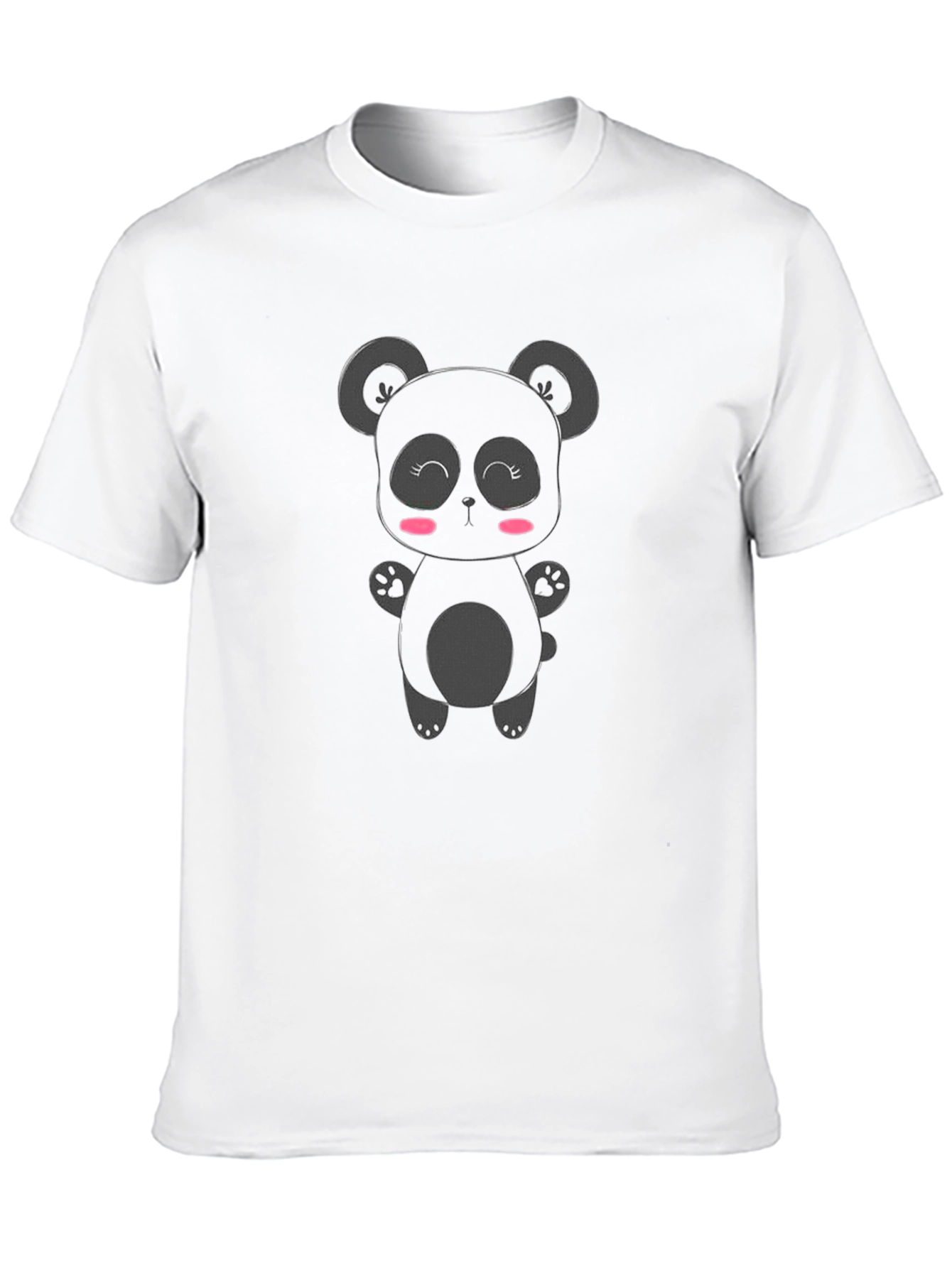 Cute Panda Bear Graphic Black T-Shirt