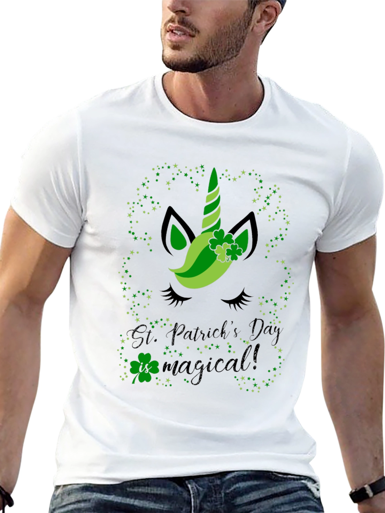 St. Patricks Day Unicorn Black T-Shirt