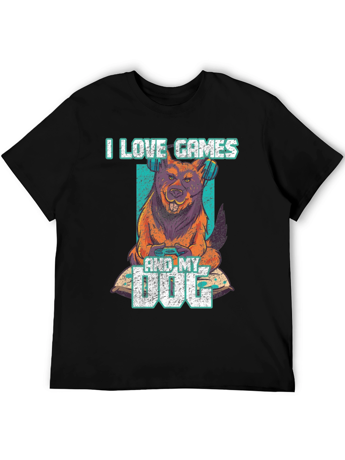I Love Games & My Dog Graphic T-Shirt
