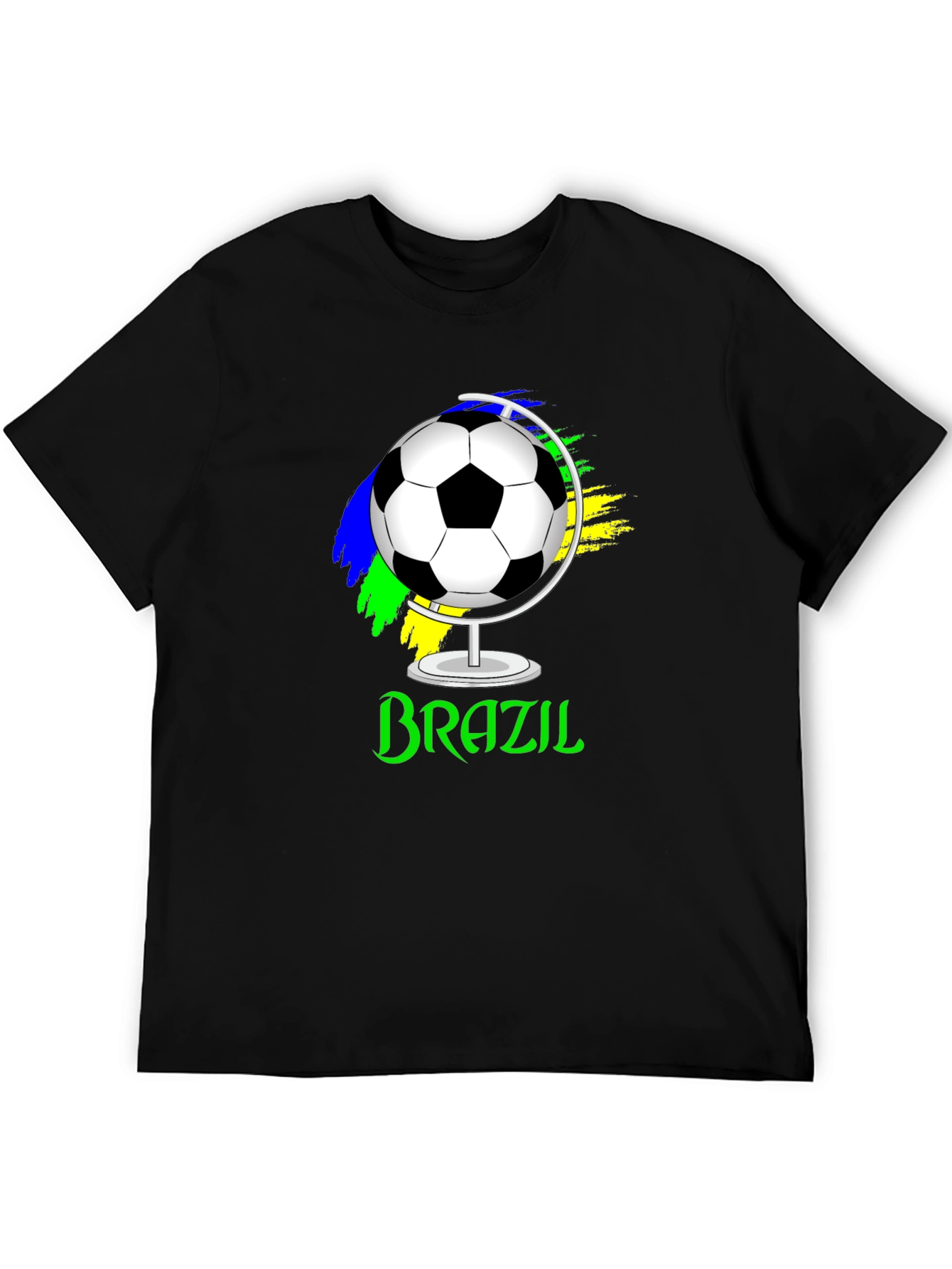 Brazil Soccer Ball Globe Graphic T-Shirt