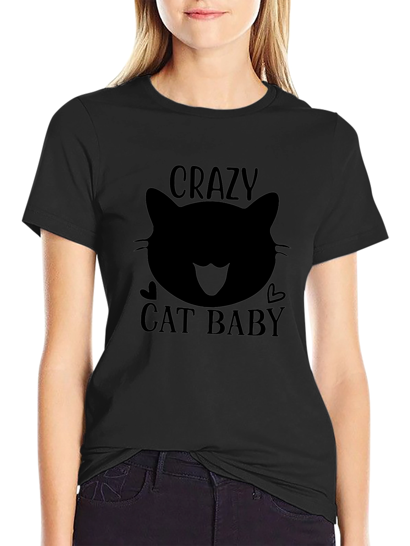 Crazy Cat Baby Black T-Shirt