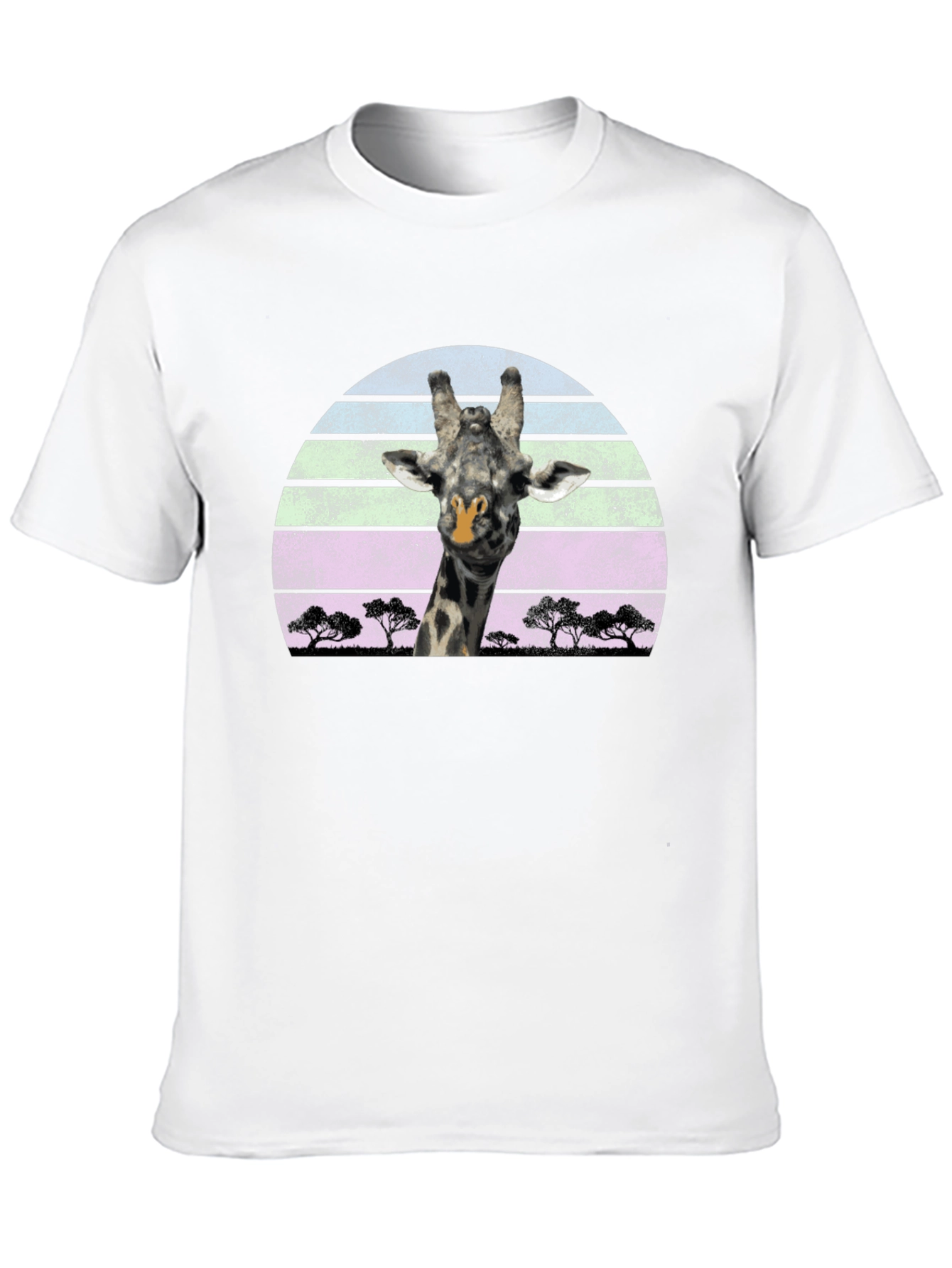 Giraffe Sunset Graphic Tee - Unique Design