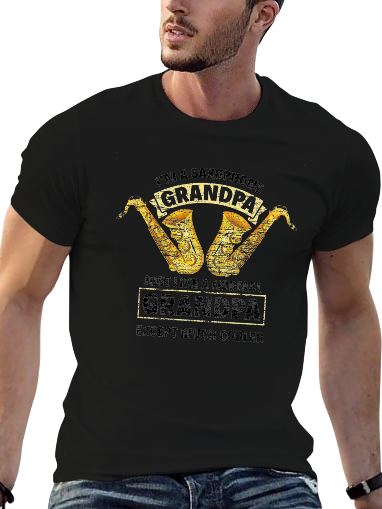 Saxophone Grandpa T-Shirt - Cool Grandpa Gift