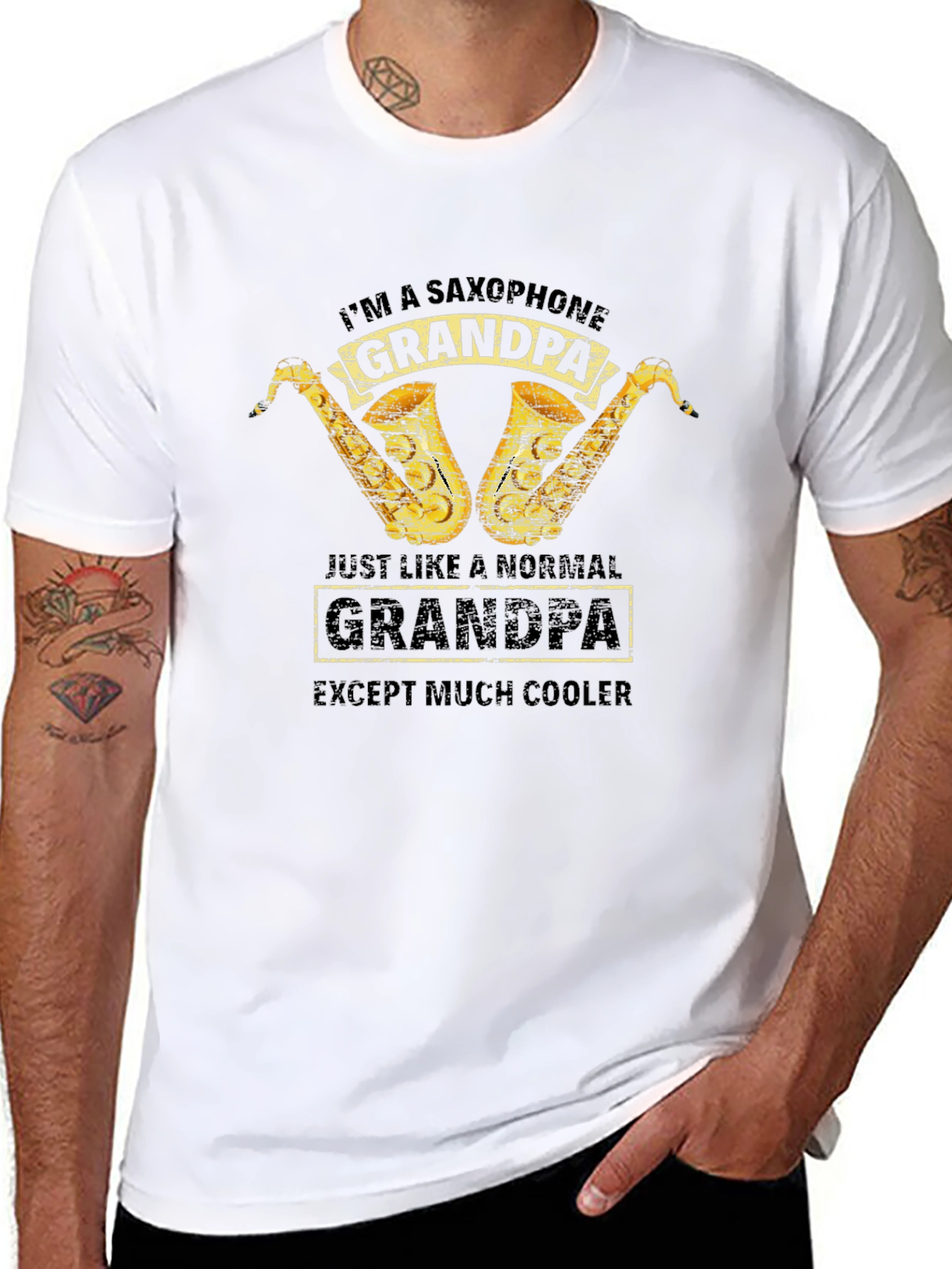 Saxophone Grandpa T-Shirt - Cool Grandpa Gift