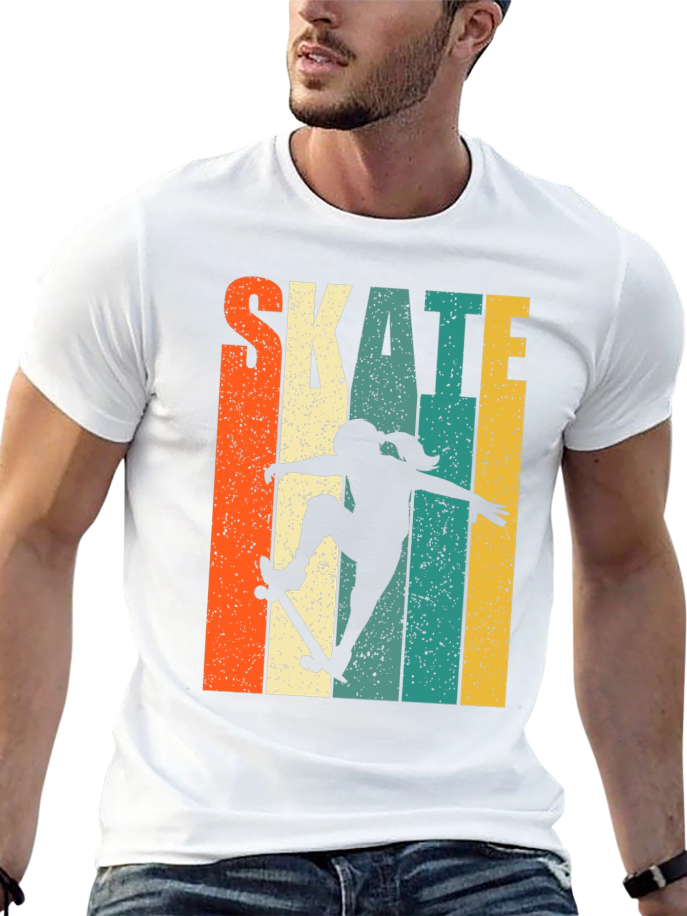 Skate Girl Retro T-Shirt - Stylish Skater Tee