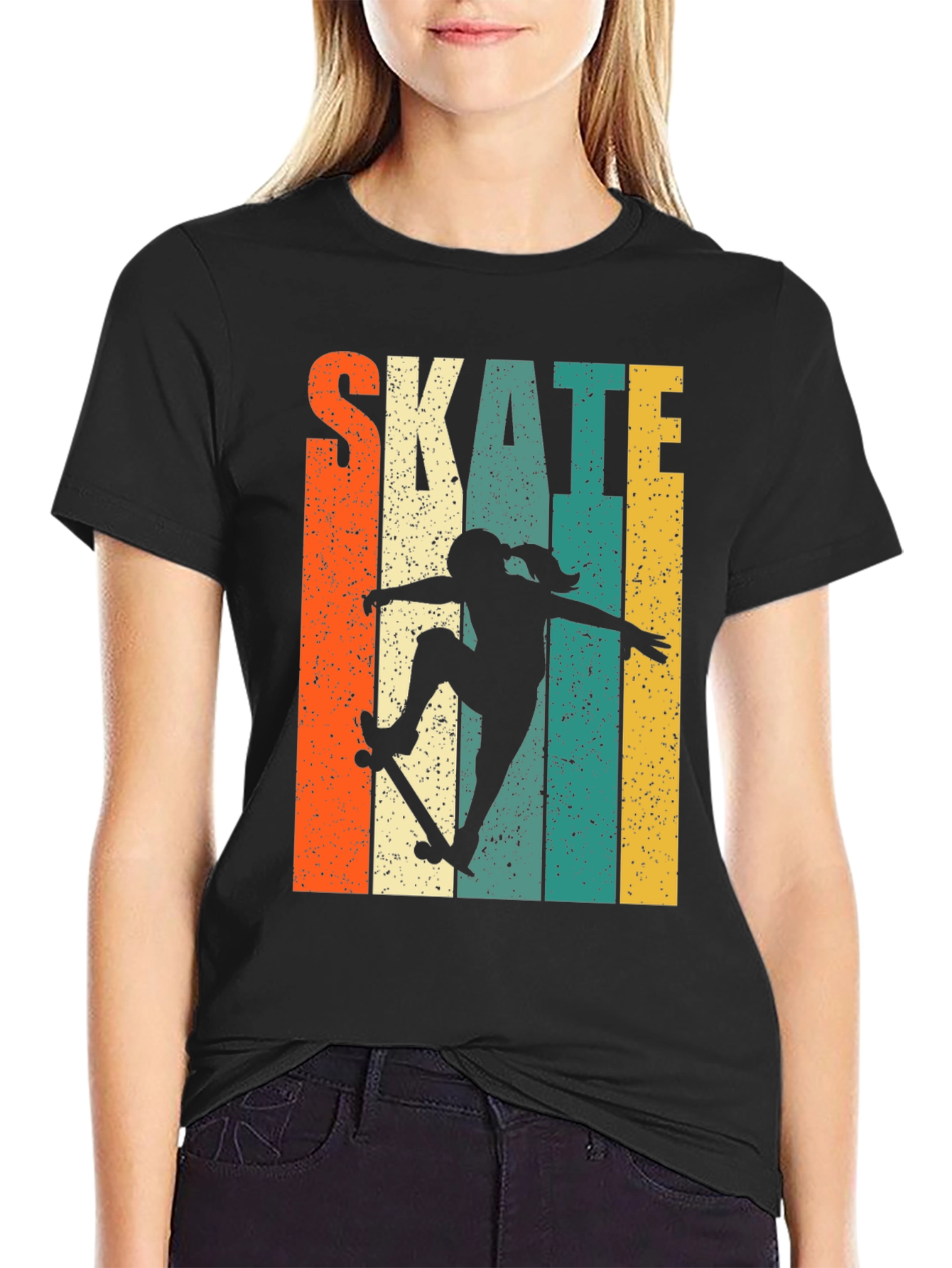 Skate Girl Retro T-Shirt - Stylish Skater Tee