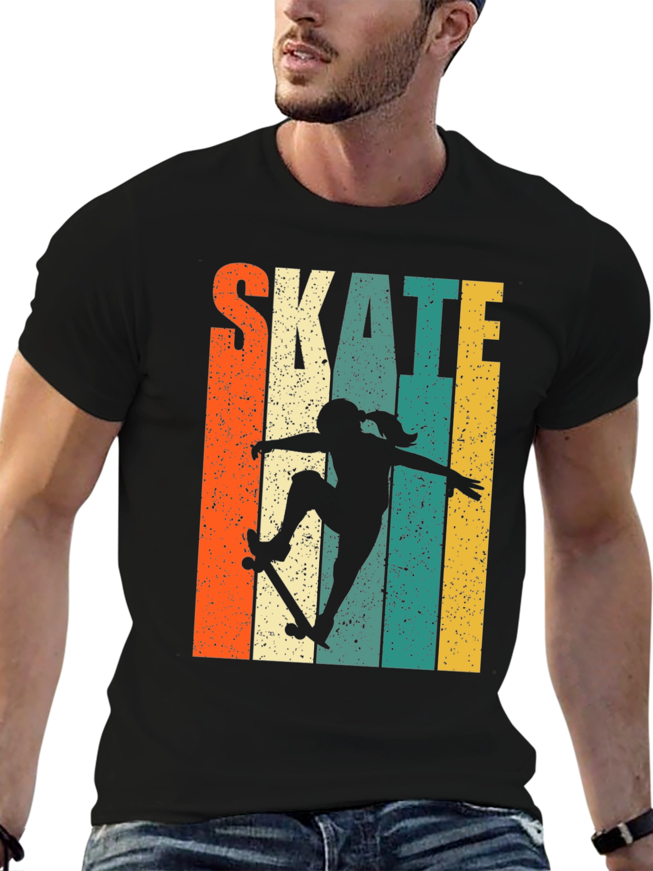 Skate Girl Retro T-Shirt - Stylish Skater Tee