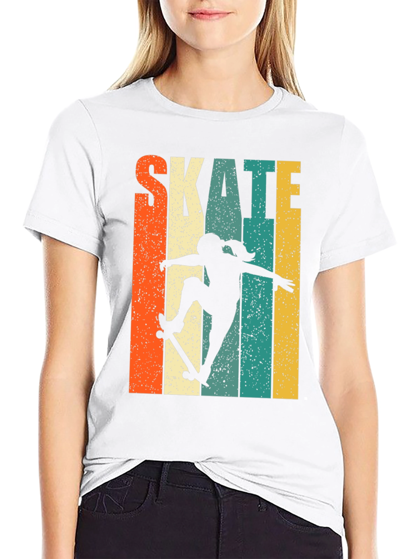 Skate Girl Retro T-Shirt - Stylish Skater Tee