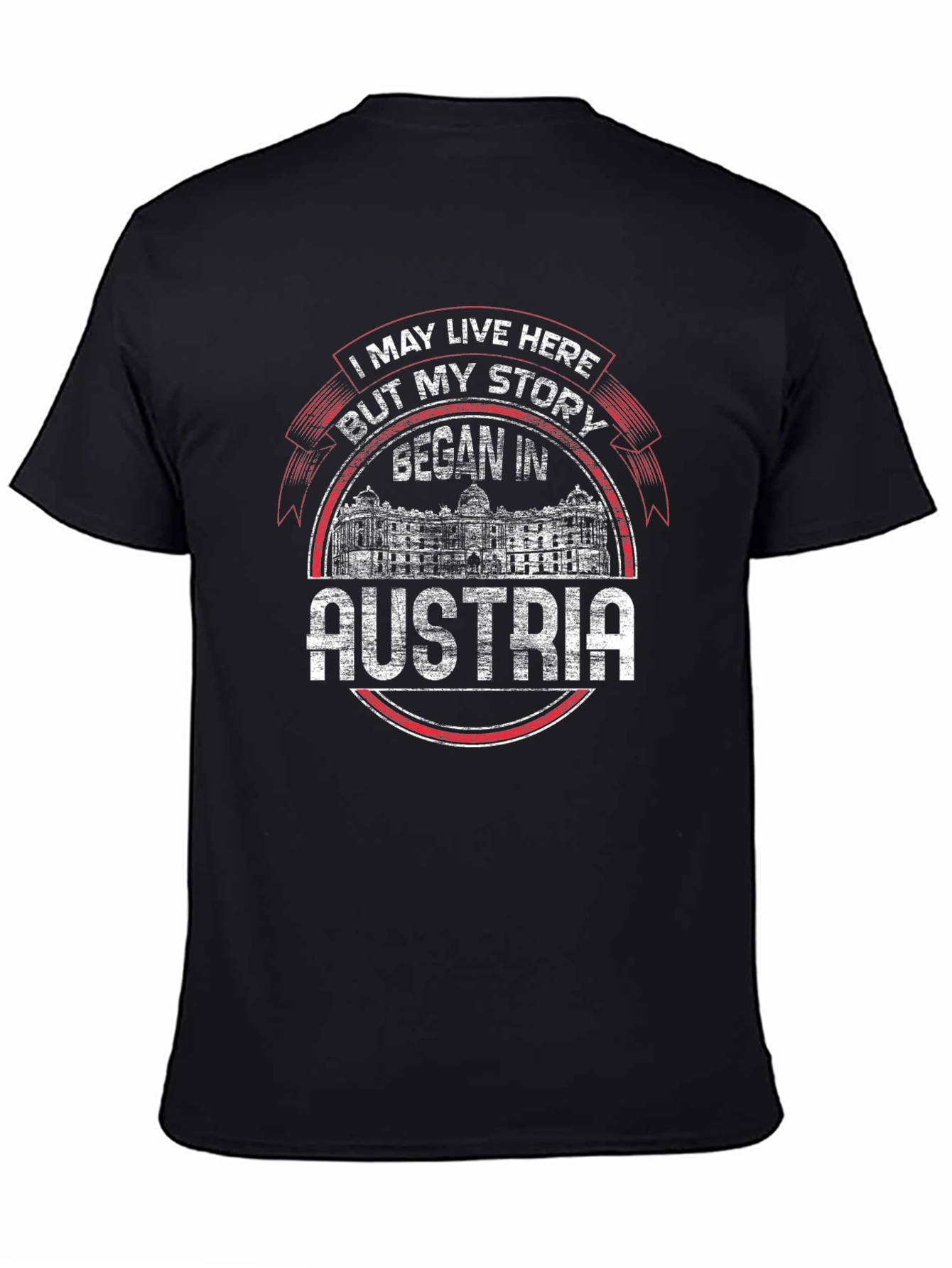 Austria Story Mens Black Graphic Tee