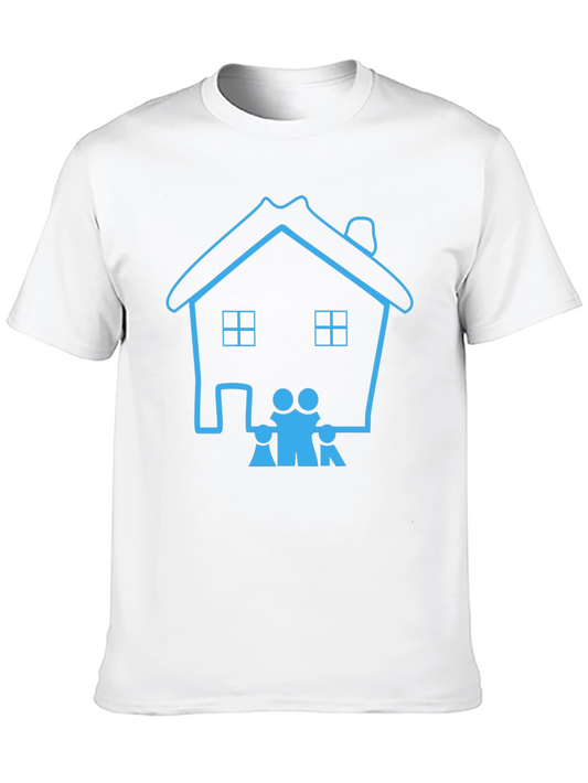 Family Home Graphic Tee - Classic Black Cotton T-Shirt
